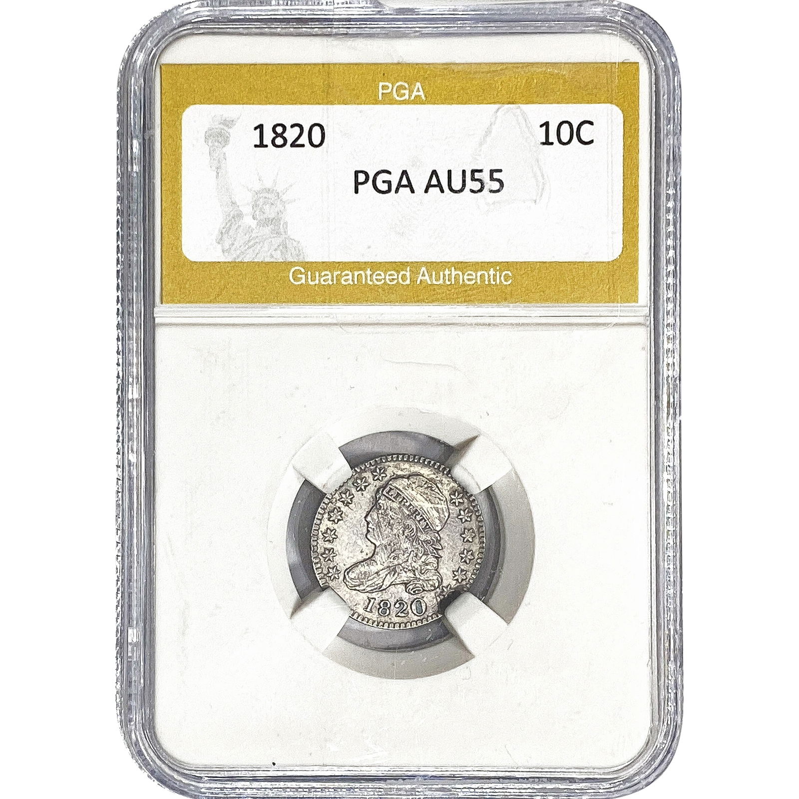 1820 Capped Bust Dime PGA AU55 (1 of 2)