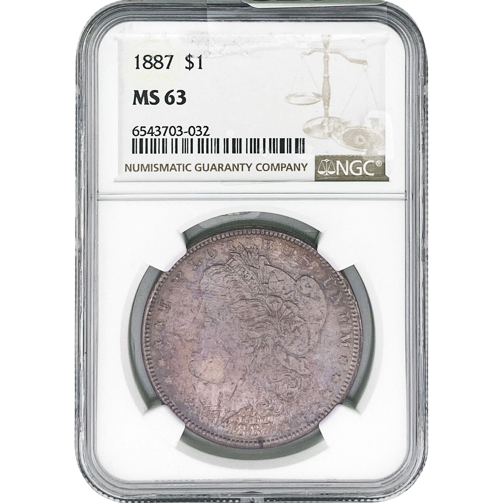 1887-S Morgan Silver Dollar NGC MS63: 1887-S Morgan Silver Dollar NGC MS63