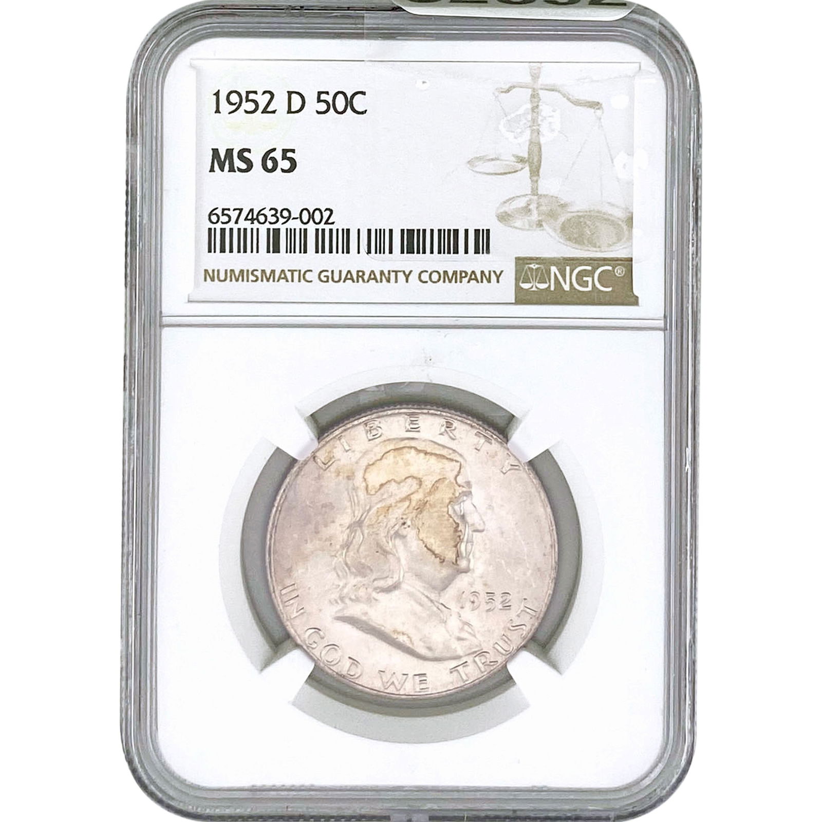 1952-D Franklin Half Dollar NGC MS65 (1 of 2)