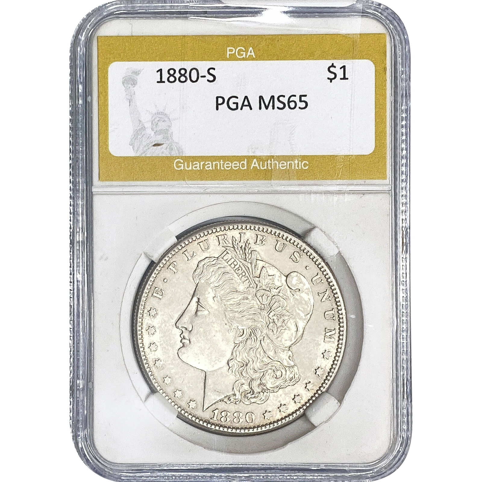 1880-S Morgan Silver Dollar PGA MS65 (1 of 2)
