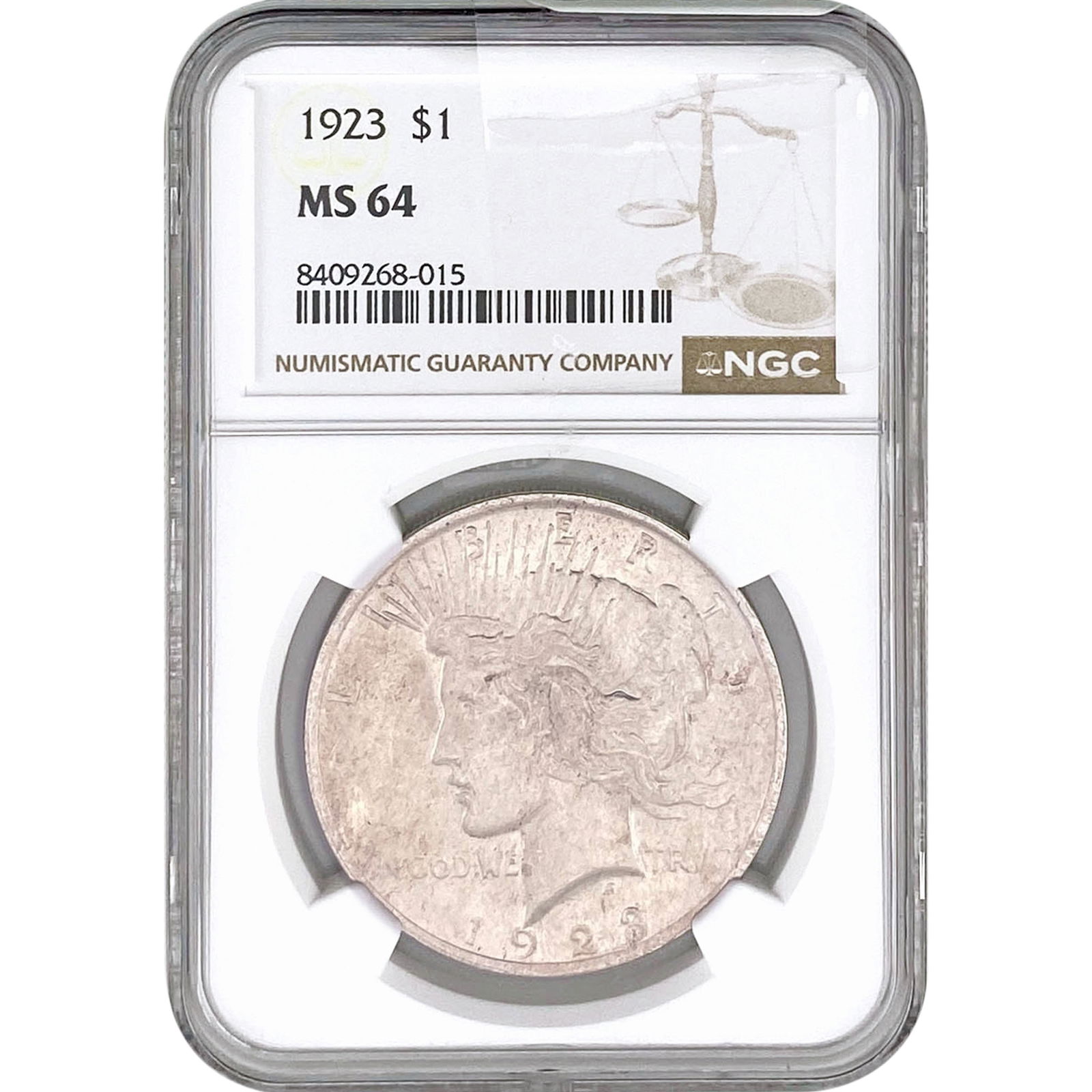 1923 Silver Peace Dollar NGC MS64 (1 of 2)