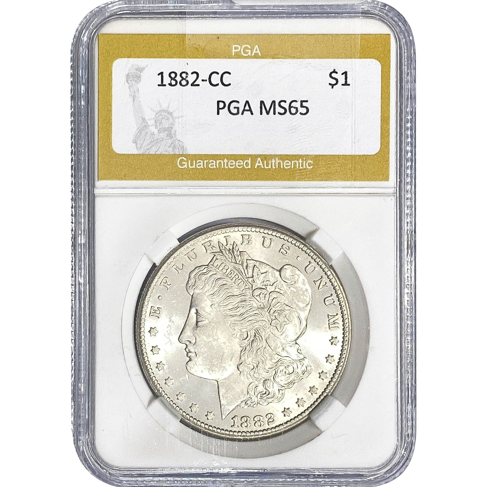 1882-CC Morgan Silver Dollar PGA MS65: 1882-CC Morgan Silver Dollar PGA MS65