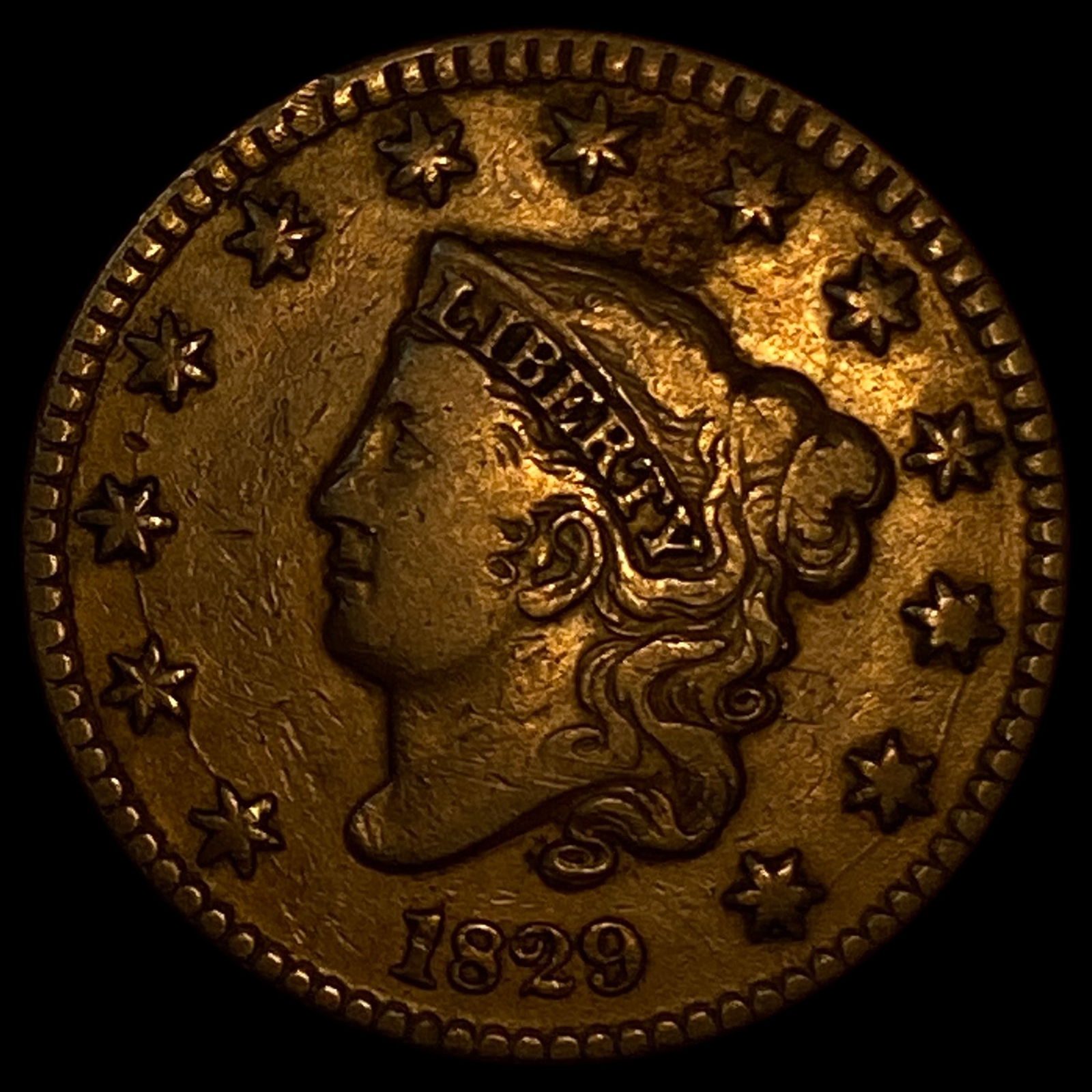 1829 Coronet Head Large Cent LIGHTLY CIRCULATED (1 of 2)