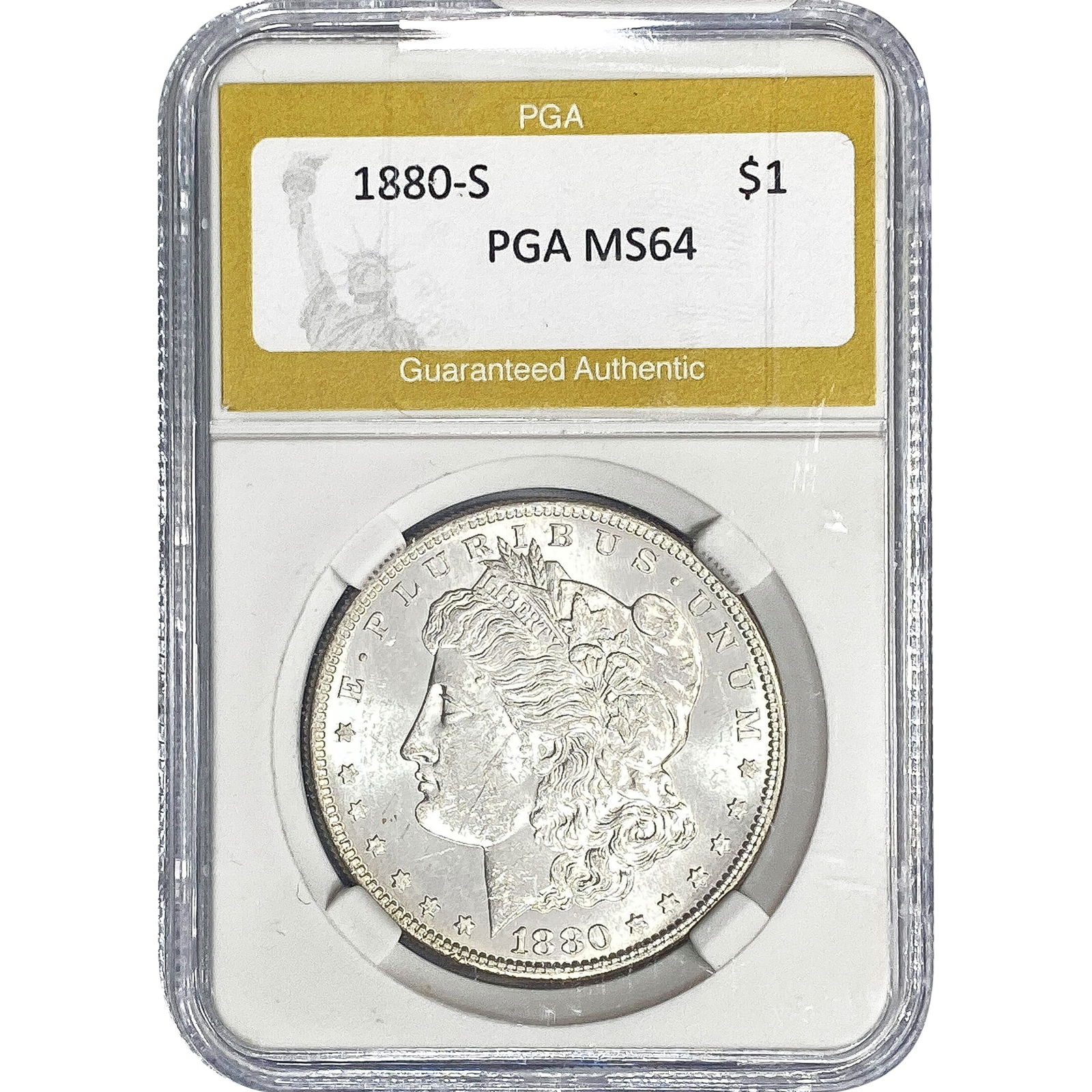1880-S Morgan Silver Dollar PGA MS64: 1880-S Morgan Silver Dollar PGA MS64