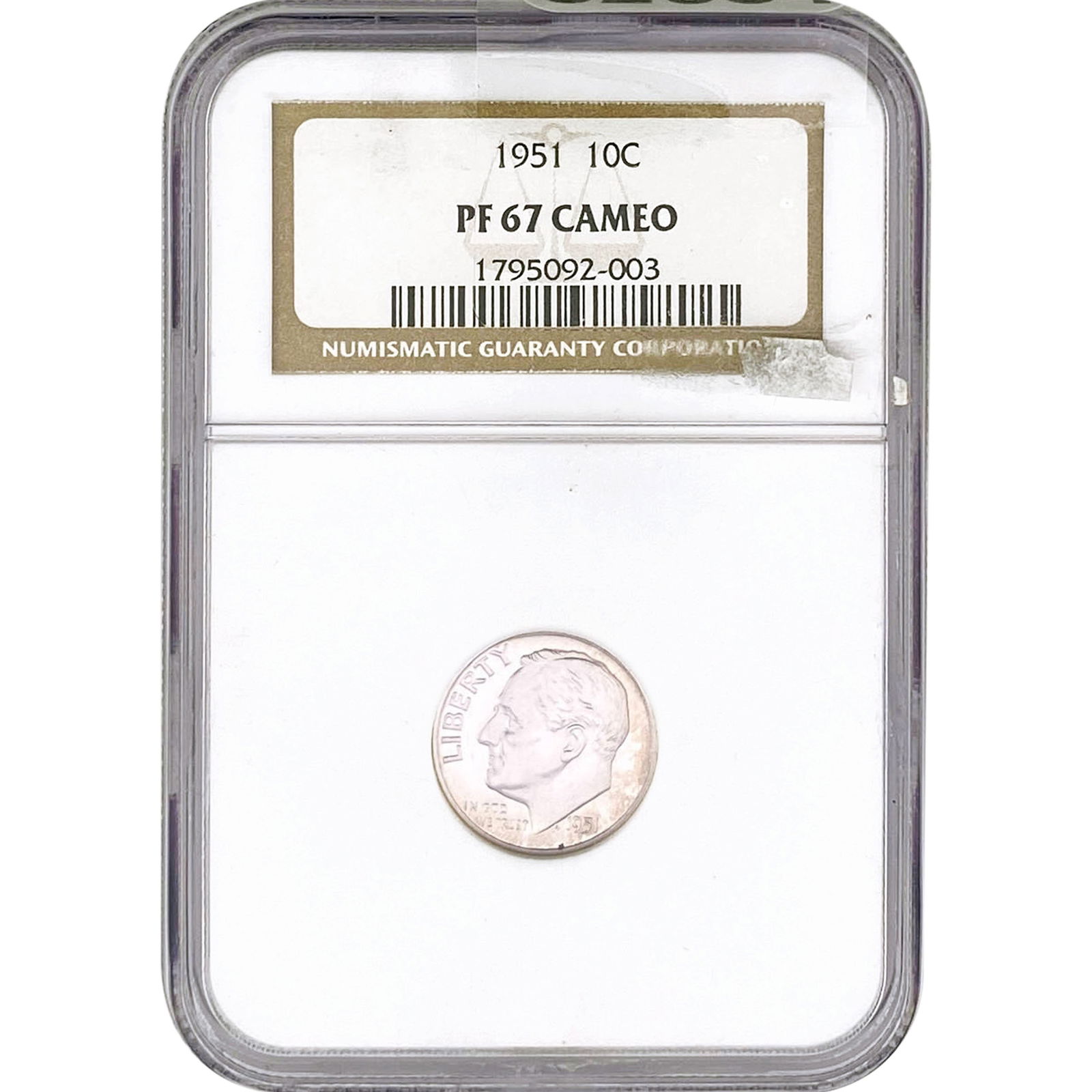 1951 Roosevelt Dime NGC PF67 Cameo (1 of 2)
