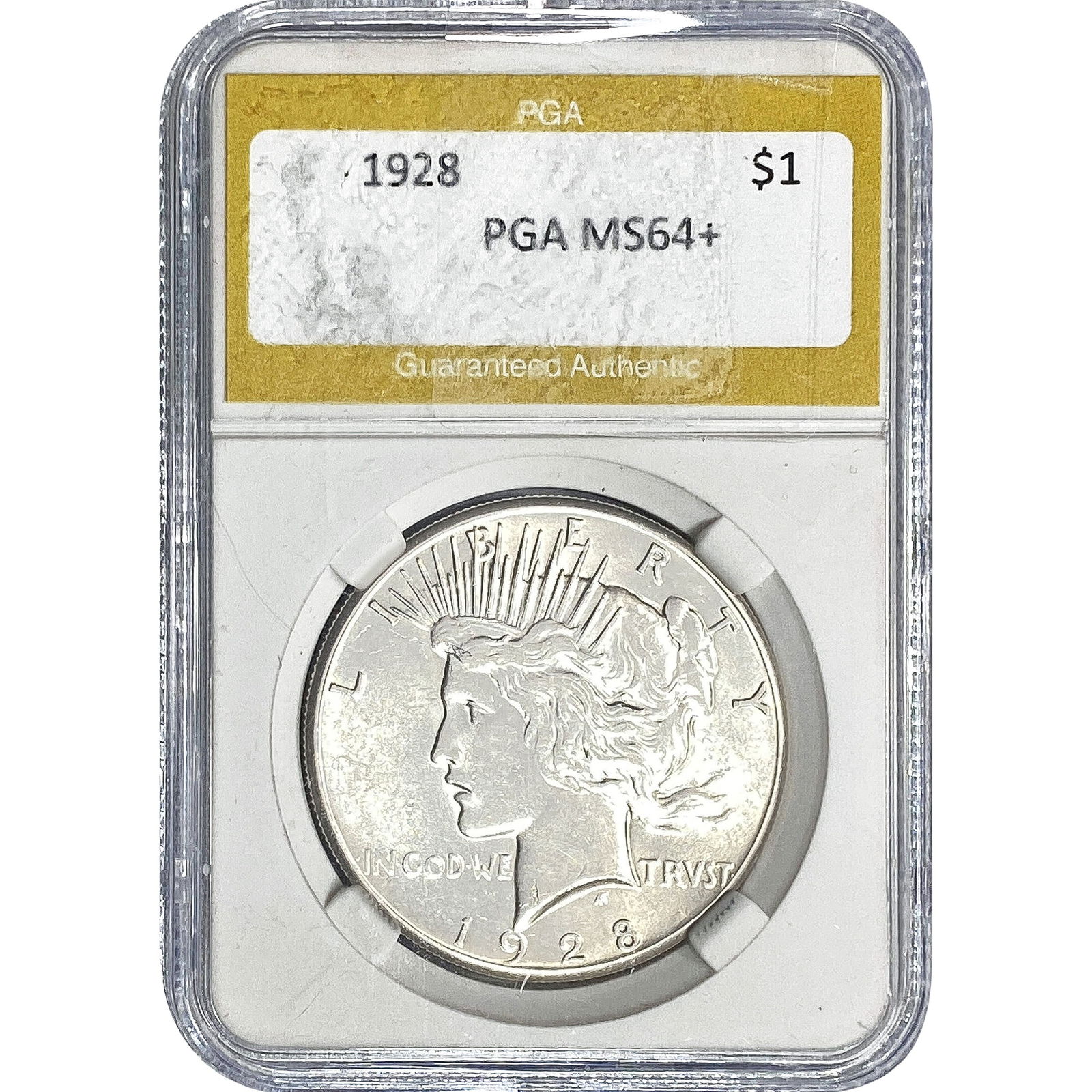 1928 Silver Peace Dollar PGA MS64+: 1928 Silver Peace Dollar PGA MS64+