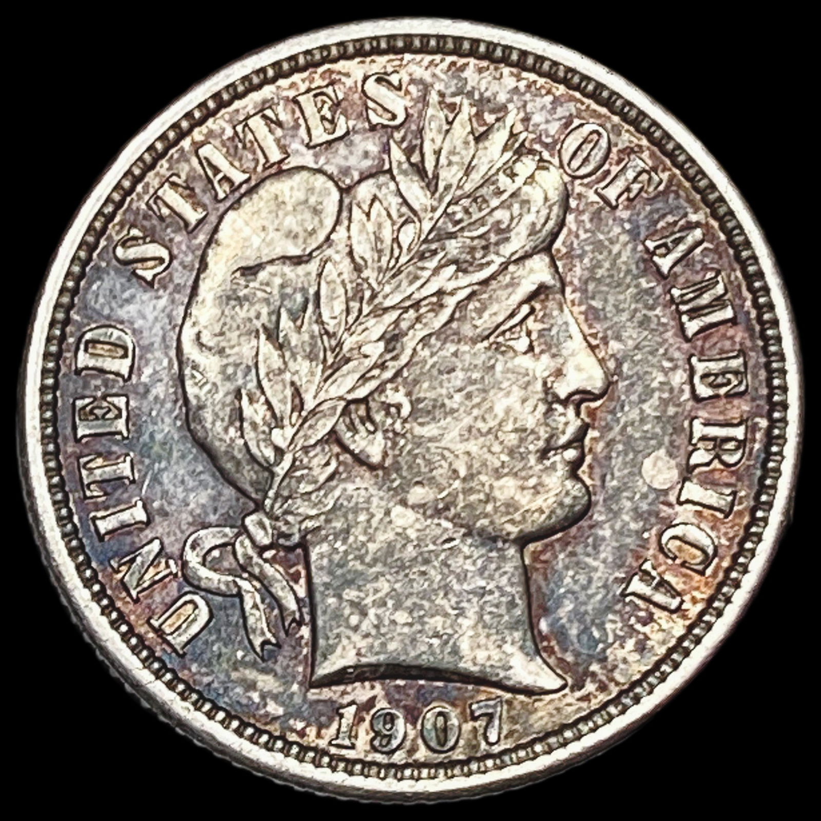 1907-S Silver Barber Dime CHOICE BU (1 of 2)