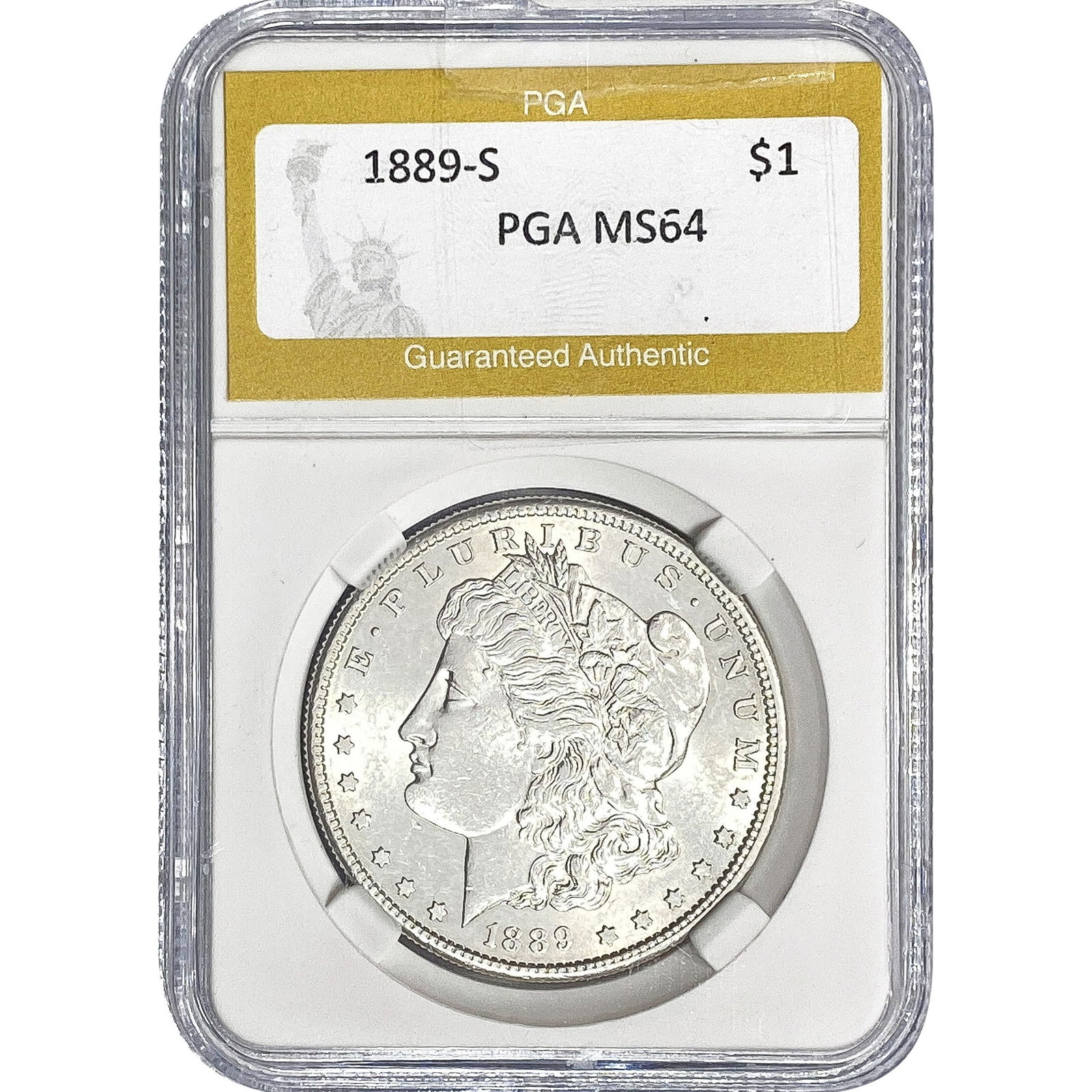 1889-S Morgan Silver Dollar PGA MS64: 1889-S Morgan Silver Dollar PGA MS64