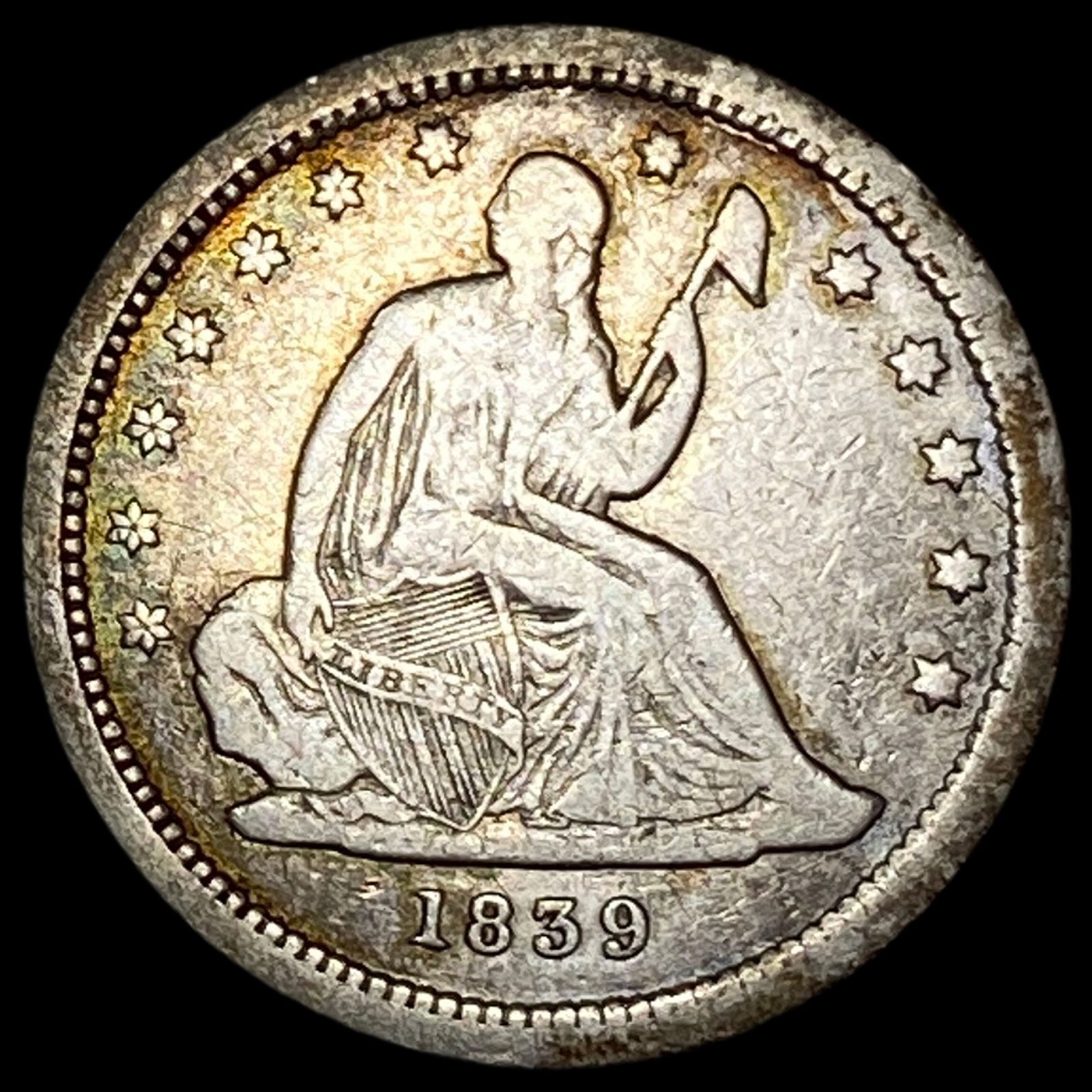 1839 Silver Seated Liberty Quarter LIGHTLY CIRCULATED (1 of 2)