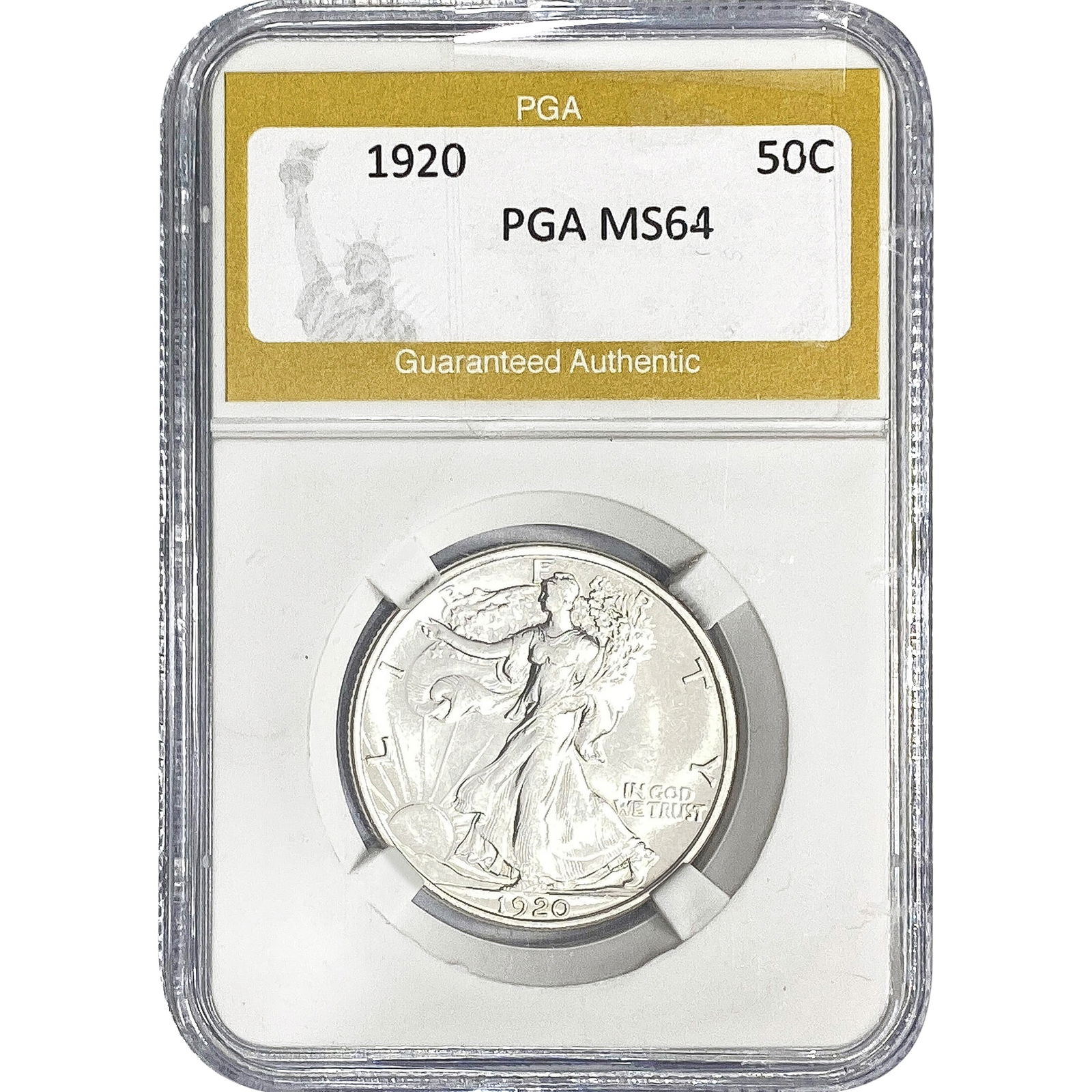 1920 Walking Liberty Half Dollar PGA MS64: 1920 Walking Liberty Half Dollar PGA MS64