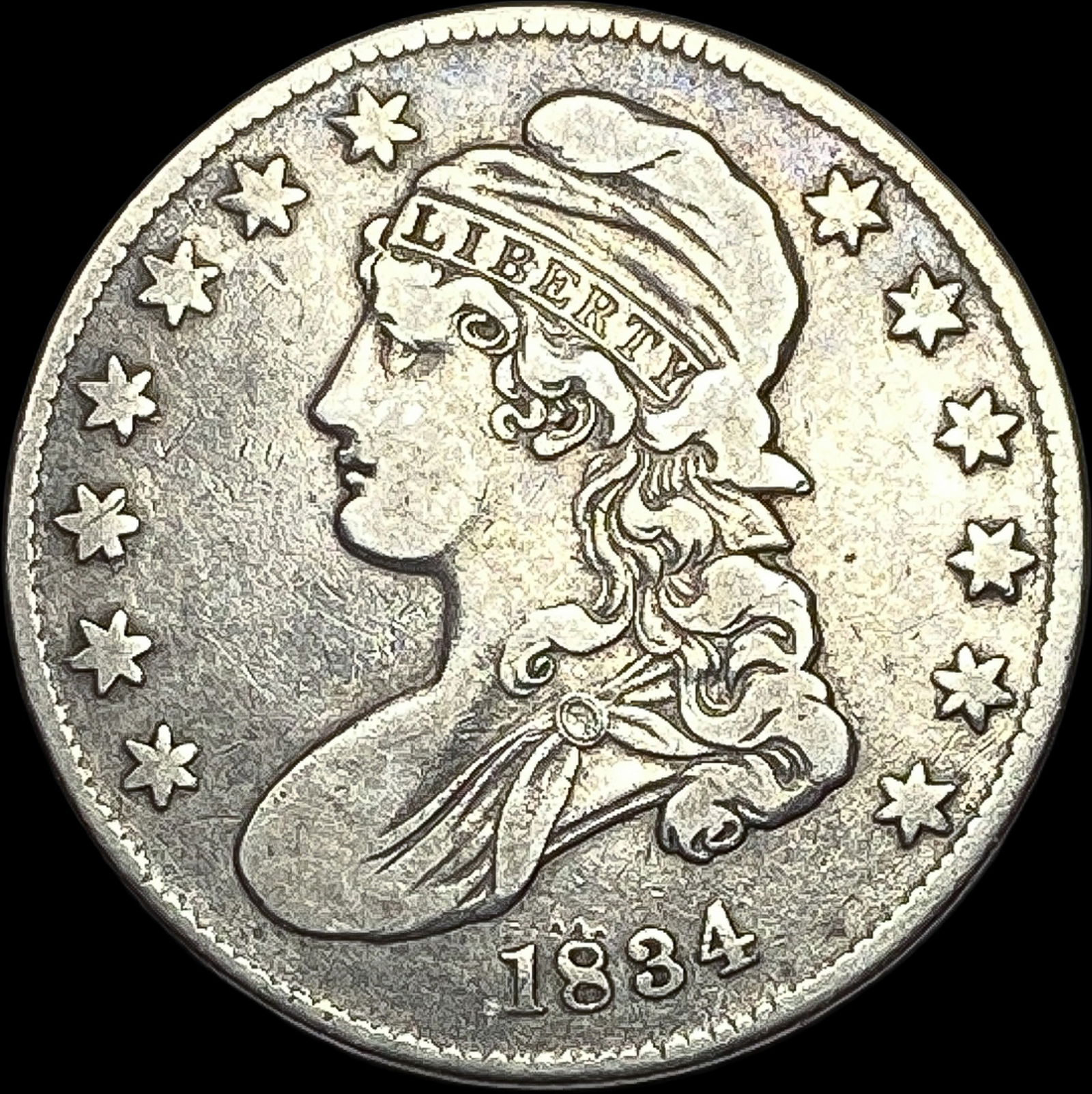 1834 Silver Capped Bust Half Dollar LIGHTLY CIRCULATED (1 of 2)