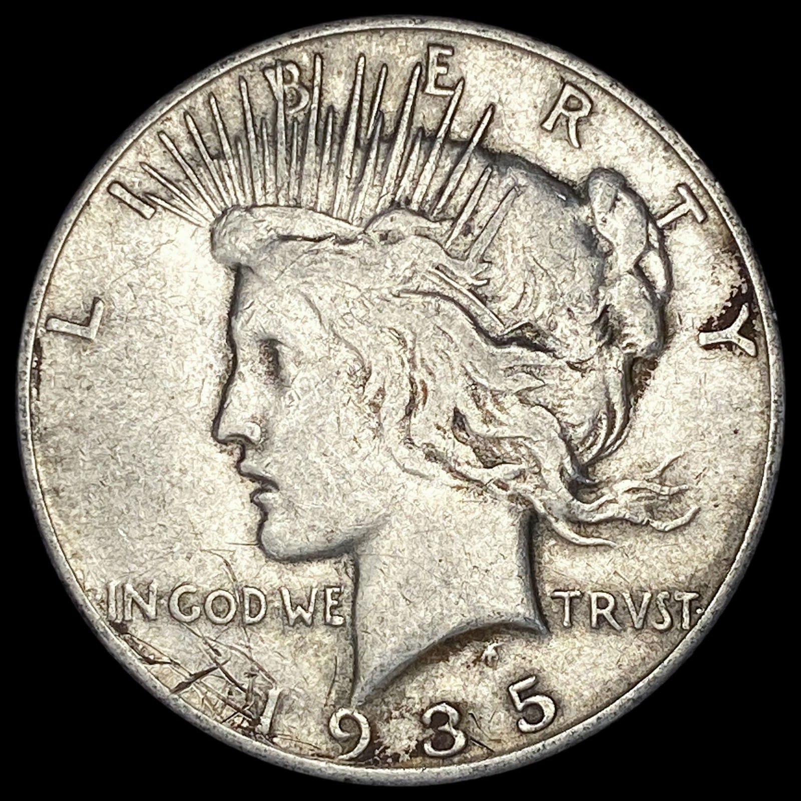 1935-S Silver Peace Dollar NEARLY UNCIRCULATED (1 of 2)