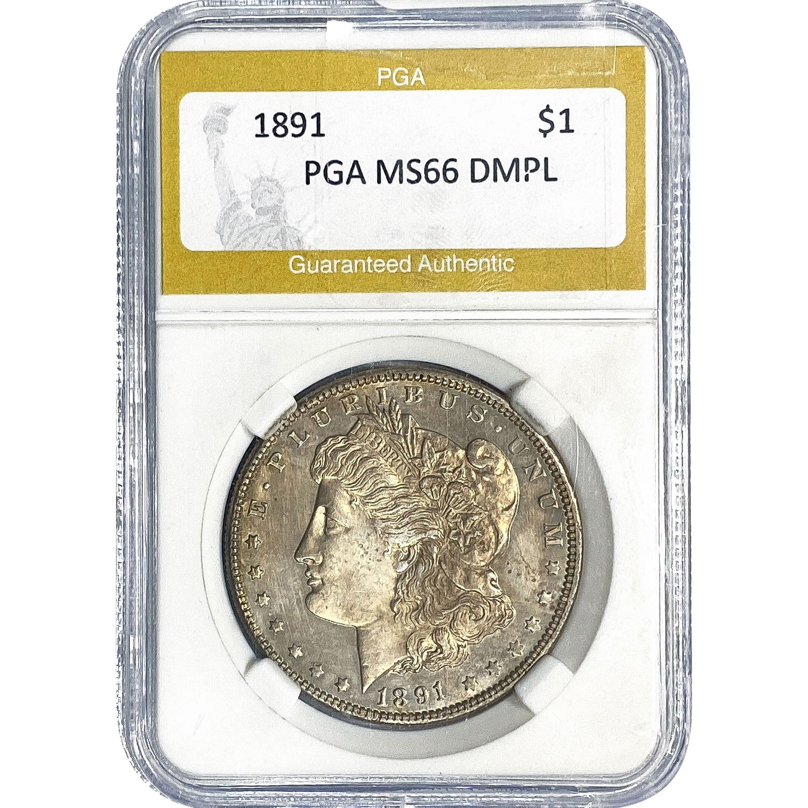 1891 Morgan Silver Dollar PGA MS6 DMPL: 1891 Morgan Silver Dollar PGA MS6 DMPL