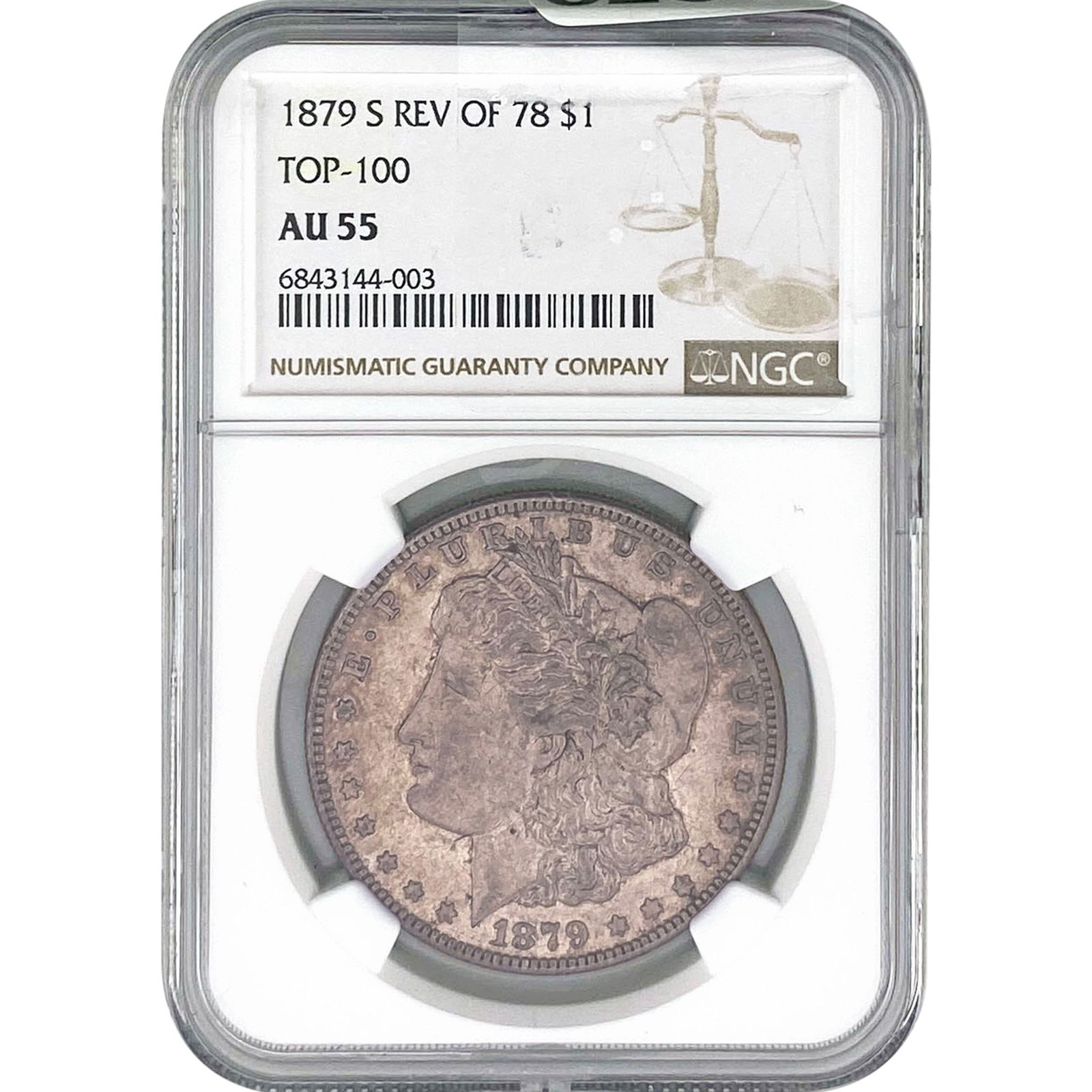 1879-S Rev 78 Morgan Silver Dollar NGC AU55 (1 of 2)
