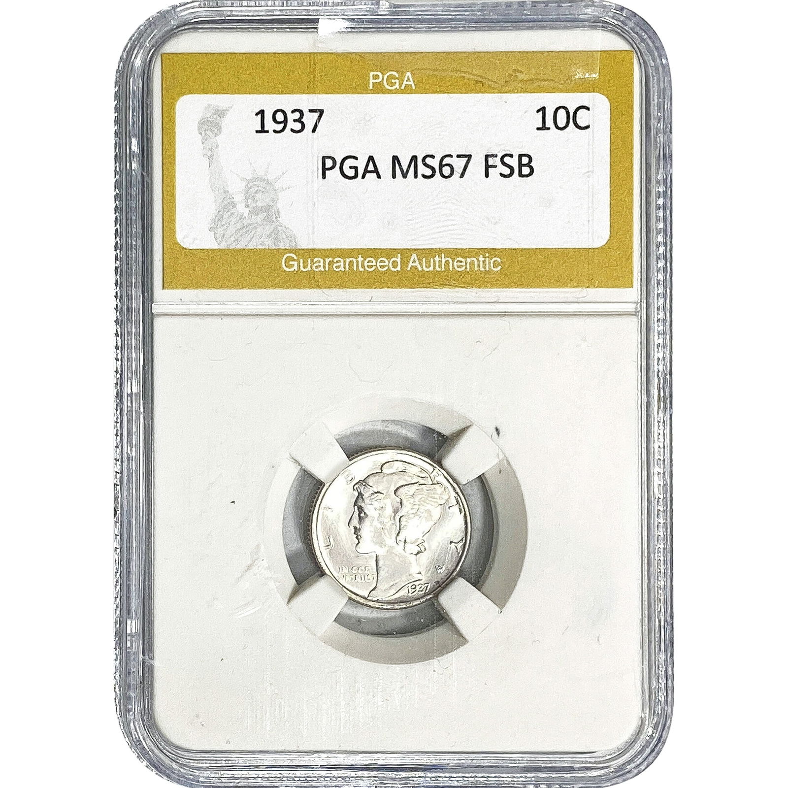 1937 Mercury Silver Dime PGA MS67 FSB (1 of 2)