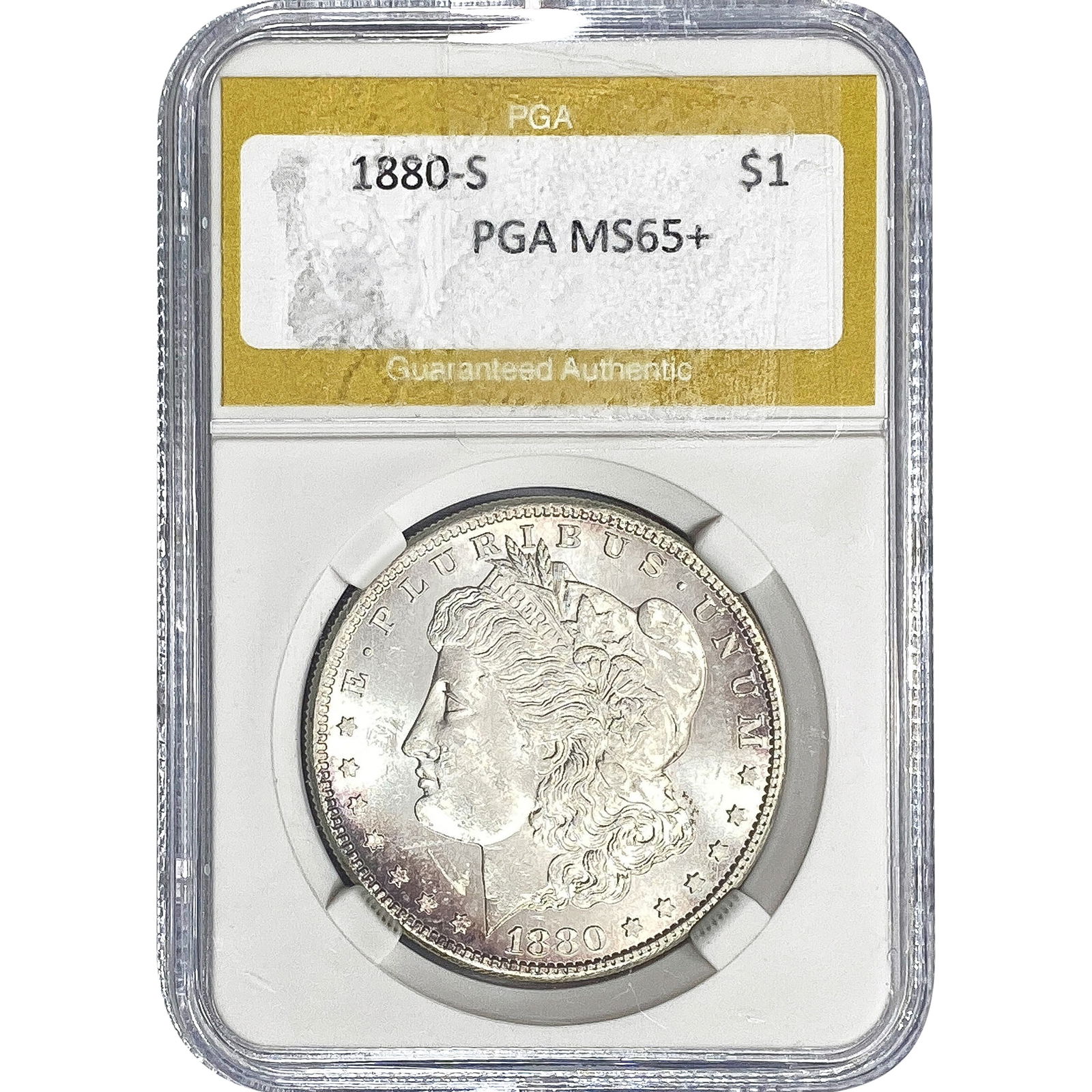 1880-S Morgan Silver Dollar PGA MS65+ (1 of 2)