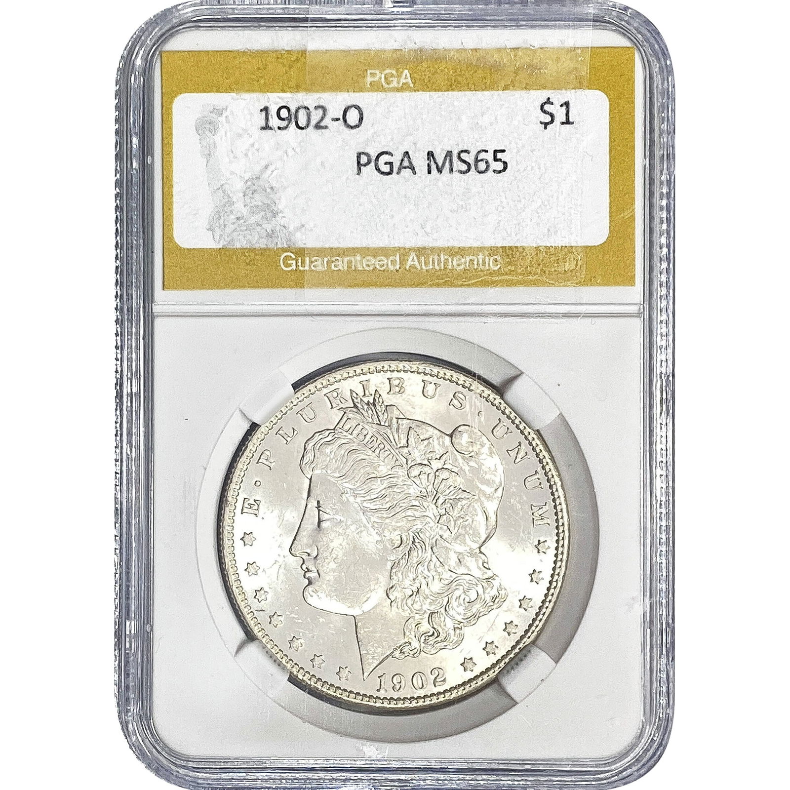 1902-O Morgan Silver Dollar PGA MS65: 1902-O Morgan Silver Dollar PGA MS65