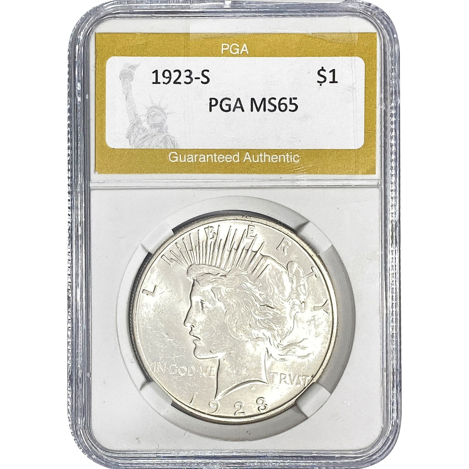 1923-S Silver Peace Dollar PGA MS65 (1 of 2)