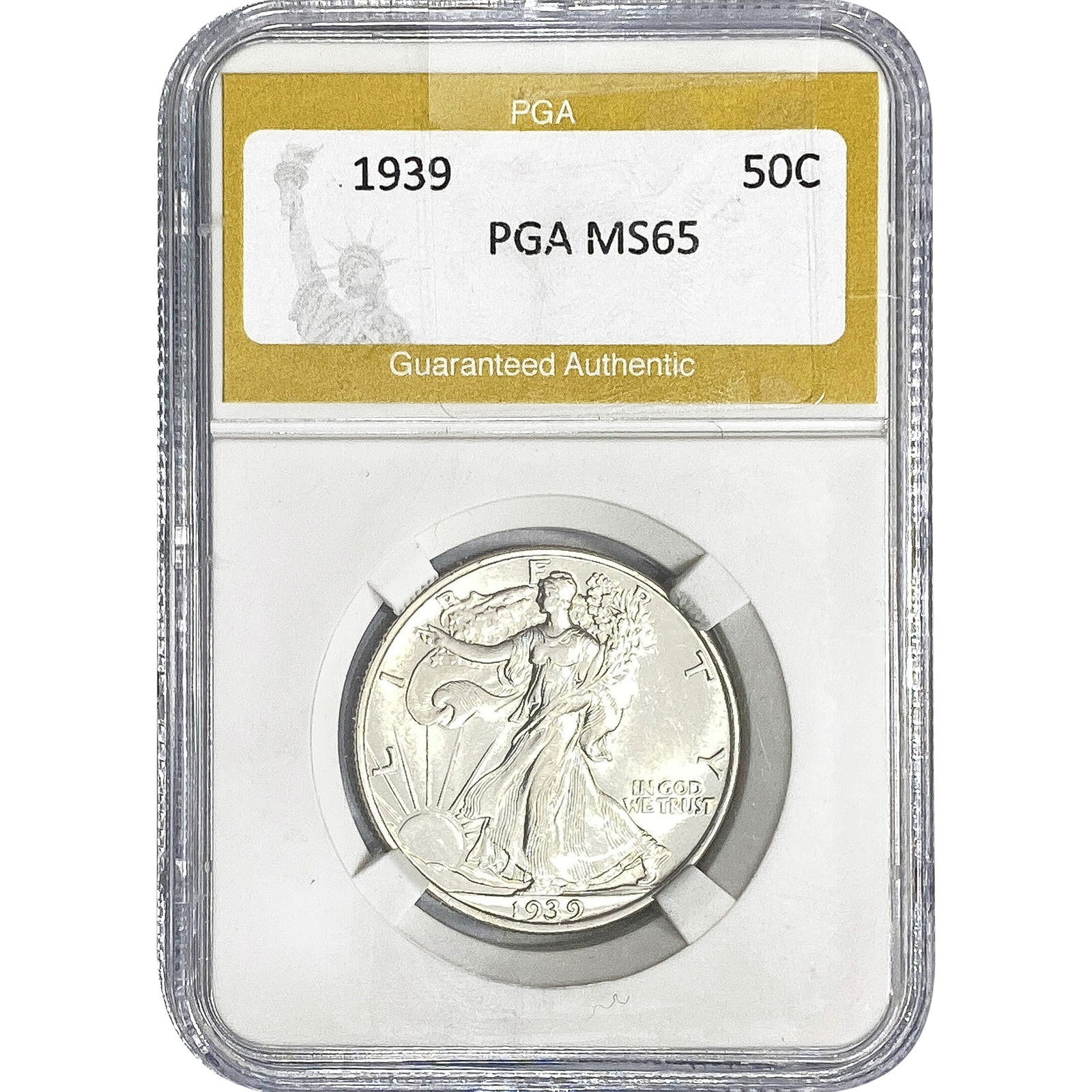 1939 Walking Liberty Half Dollar PGA MS65: 1939 Walking Liberty Half Dollar PGA MS65