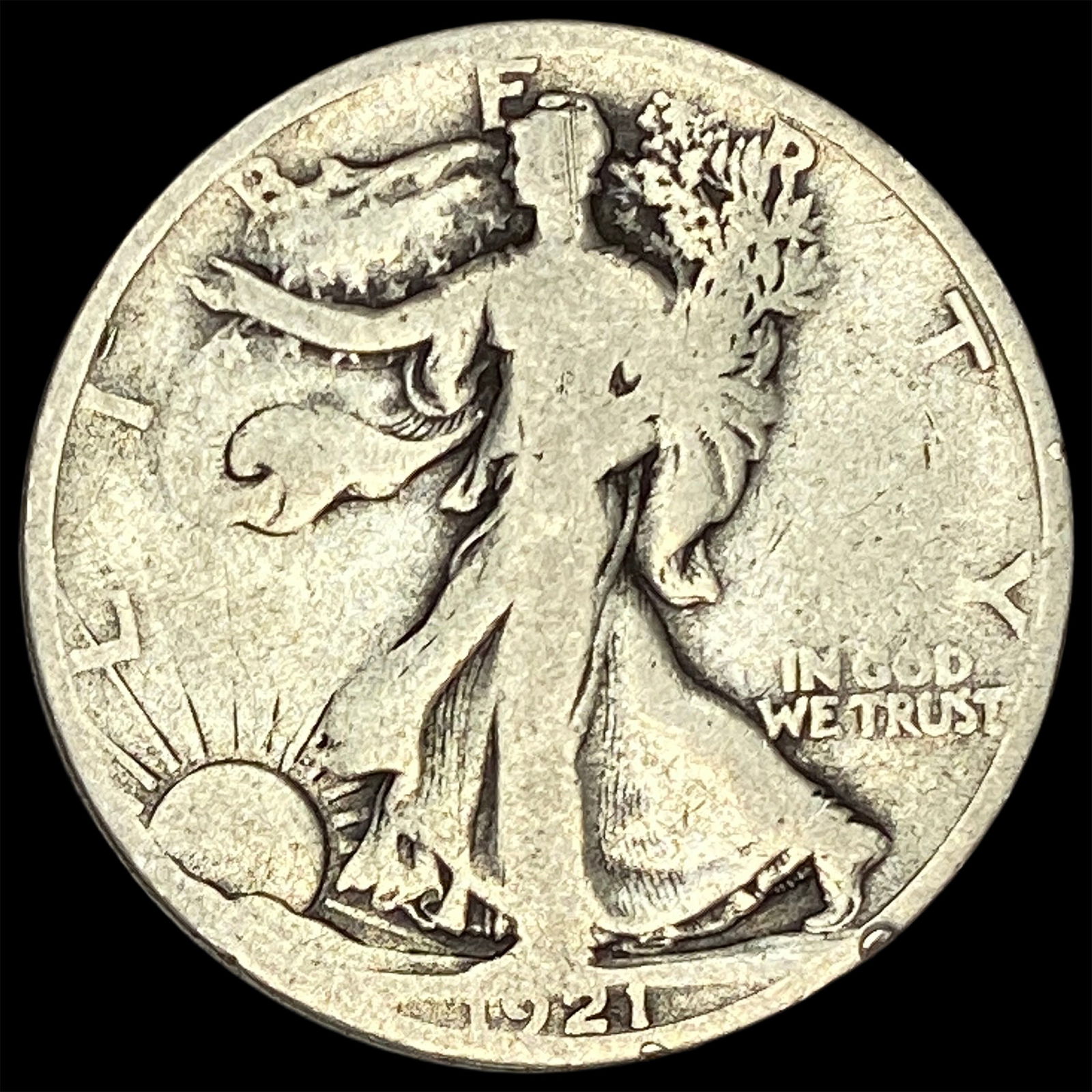 1921-S Silver Walking Liberty Half Dollar NICELY CIRCULATED: 1921-S Silver Walking Liberty Half Dollar NICELY CIRCULATED