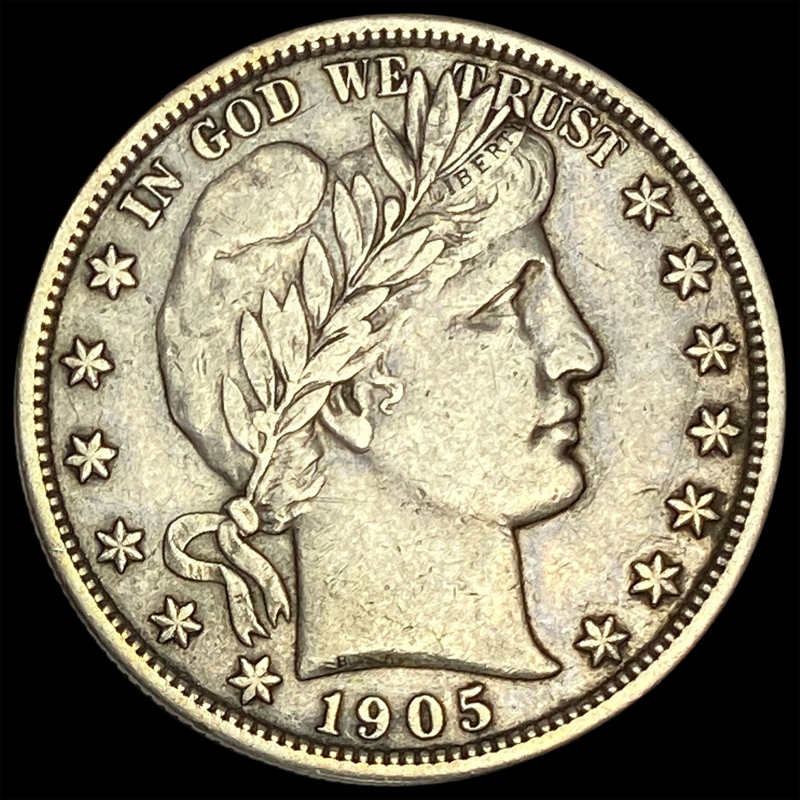 1905 Silver Half Dollar (Barber) LIGHTLY CIRCULATED (1 of 2)