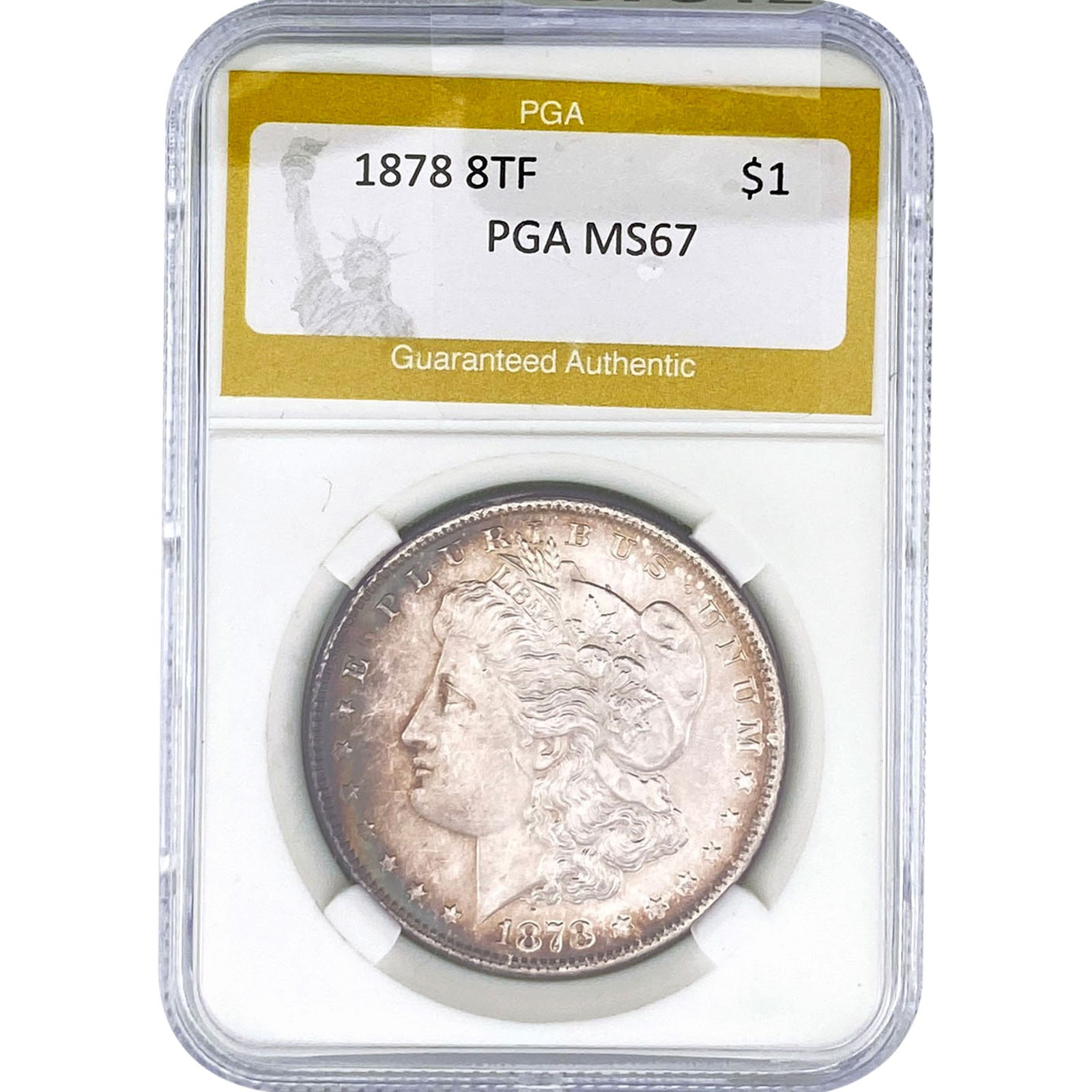 1878 8TF Morgan Silver Dollar PGA MS67: 1878 8TF Morgan Silver Dollar PGA MS67