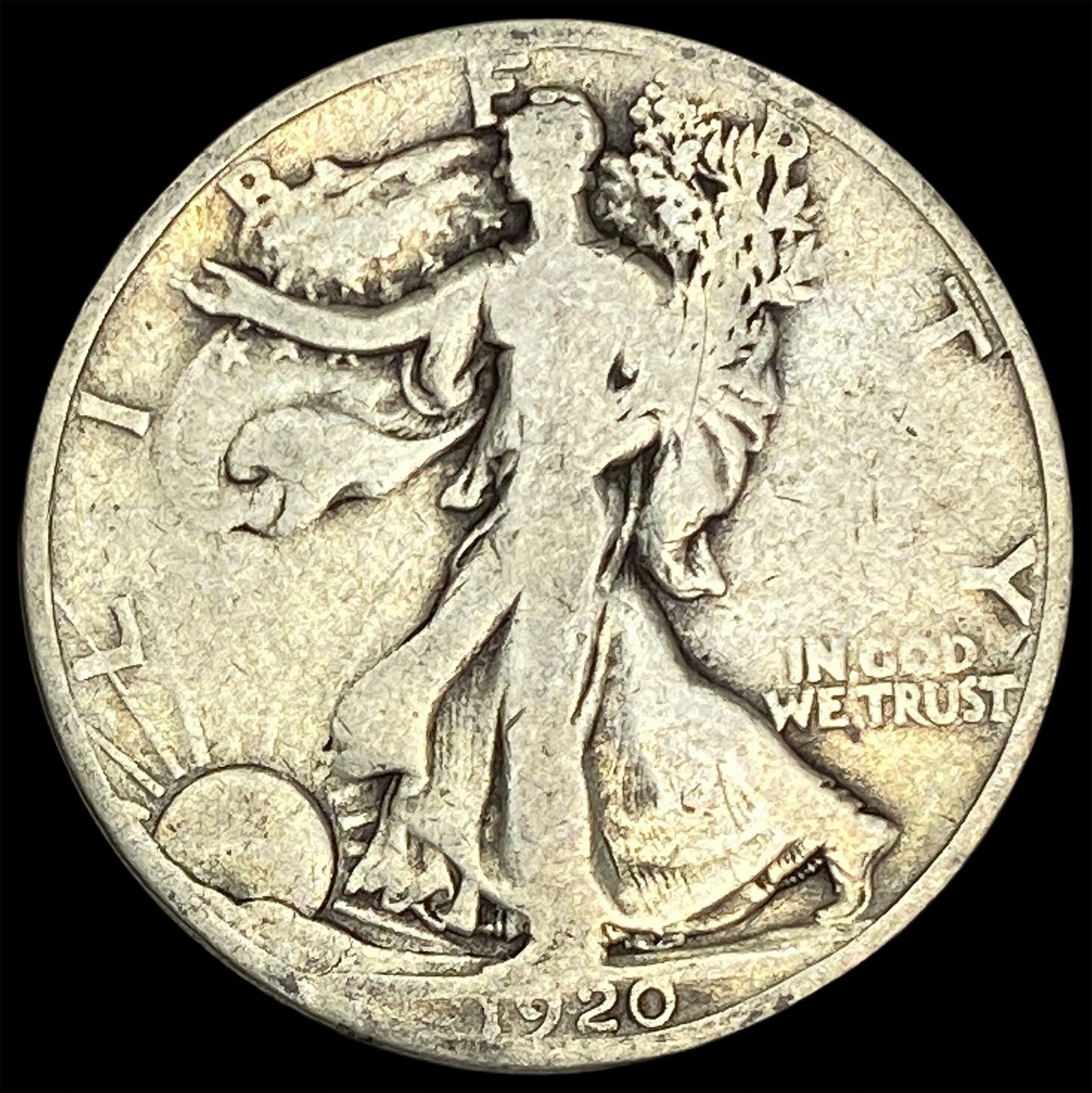 1920-D Silver Walking Liberty Half Dollar NICELY CIRCULATED (1 of 2)