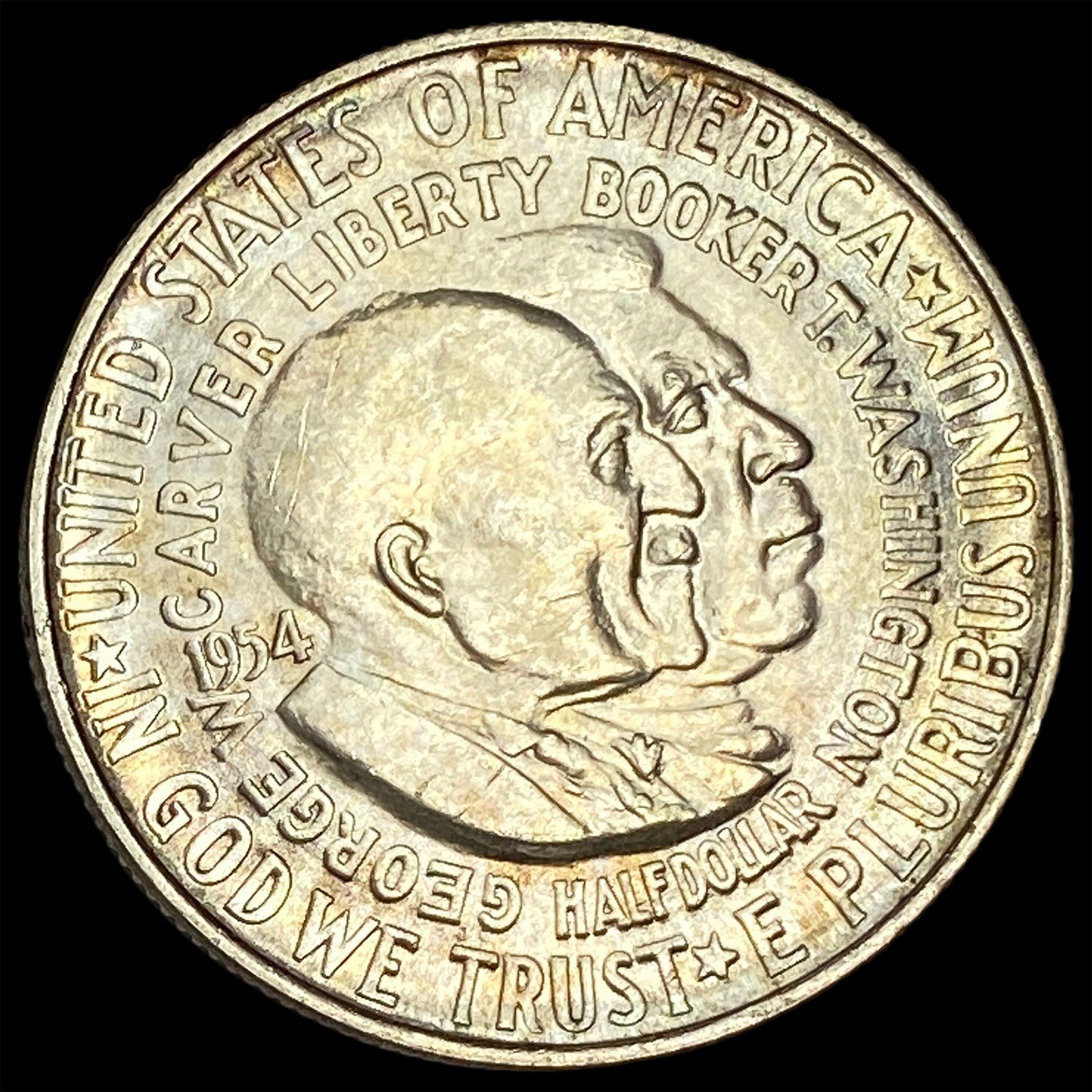 1954 Silver Half Dollar Booker T. Washington-Carver UNCIRCULATED: 1954 Silver Half Dollar Booker T. Washington-Carver UNCIRCULATED