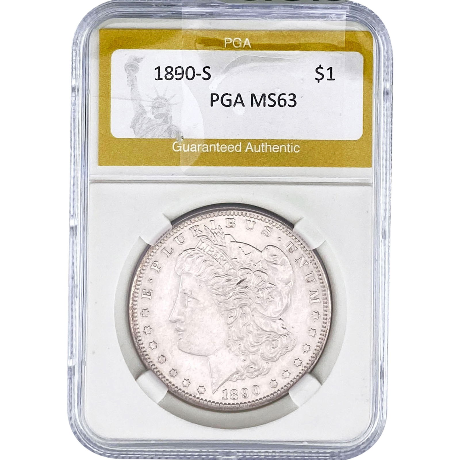 1890-S Morgan Silver Dollar PGA MS63 (1 of 2)