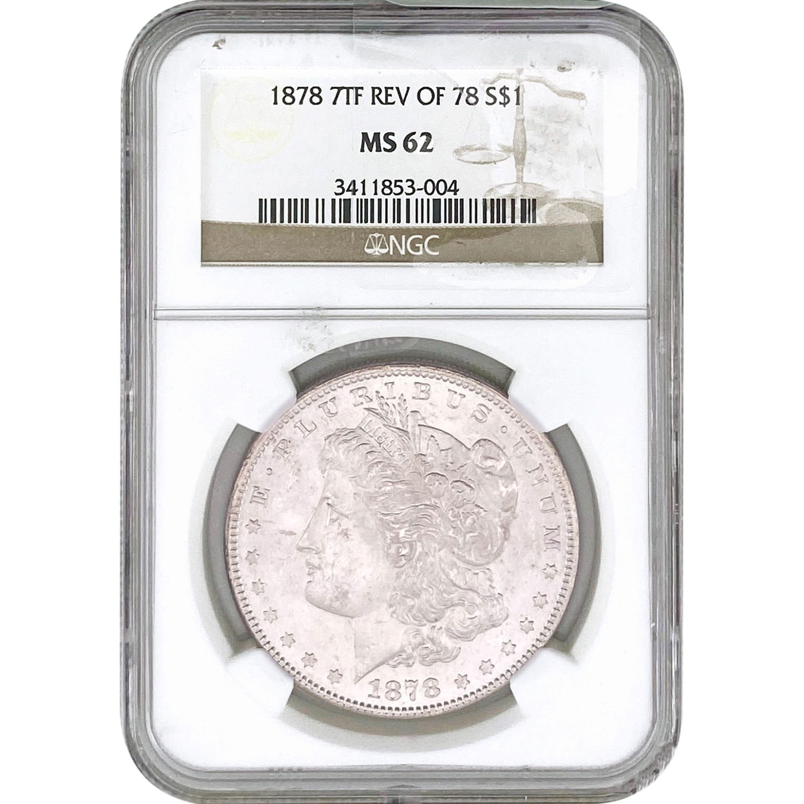 1878 7TF Rev 78 Morgan Silver Dollar NGC MS62 (1 of 2)