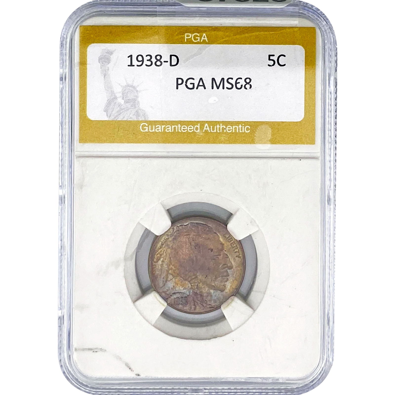 1938-D Buffalo Nickel PGA MS68: 1938-D Buffalo Nickel PGA MS68