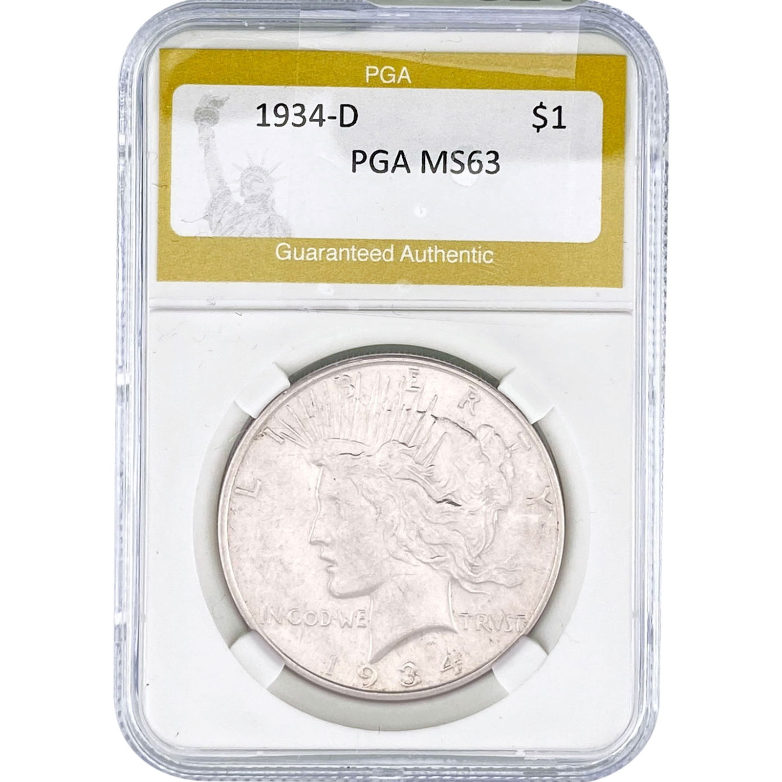 1934-D Silver Peace Dollar PGA MS63 (1 of 2)