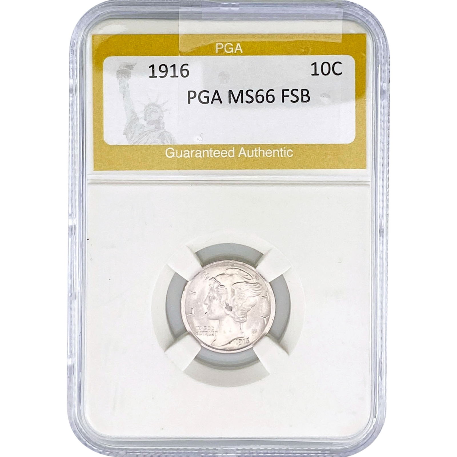 1916 Mercury Silver Dime PGA MS66 FSB (1 of 2)