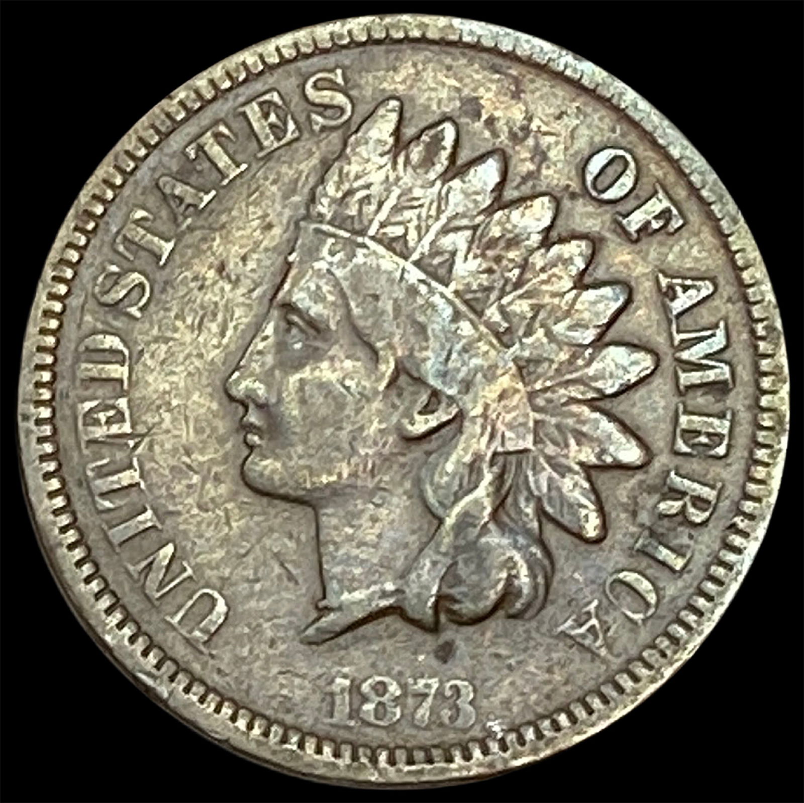 1873 Indian Head Cent NICELY CIRCULATED (1 of 2)