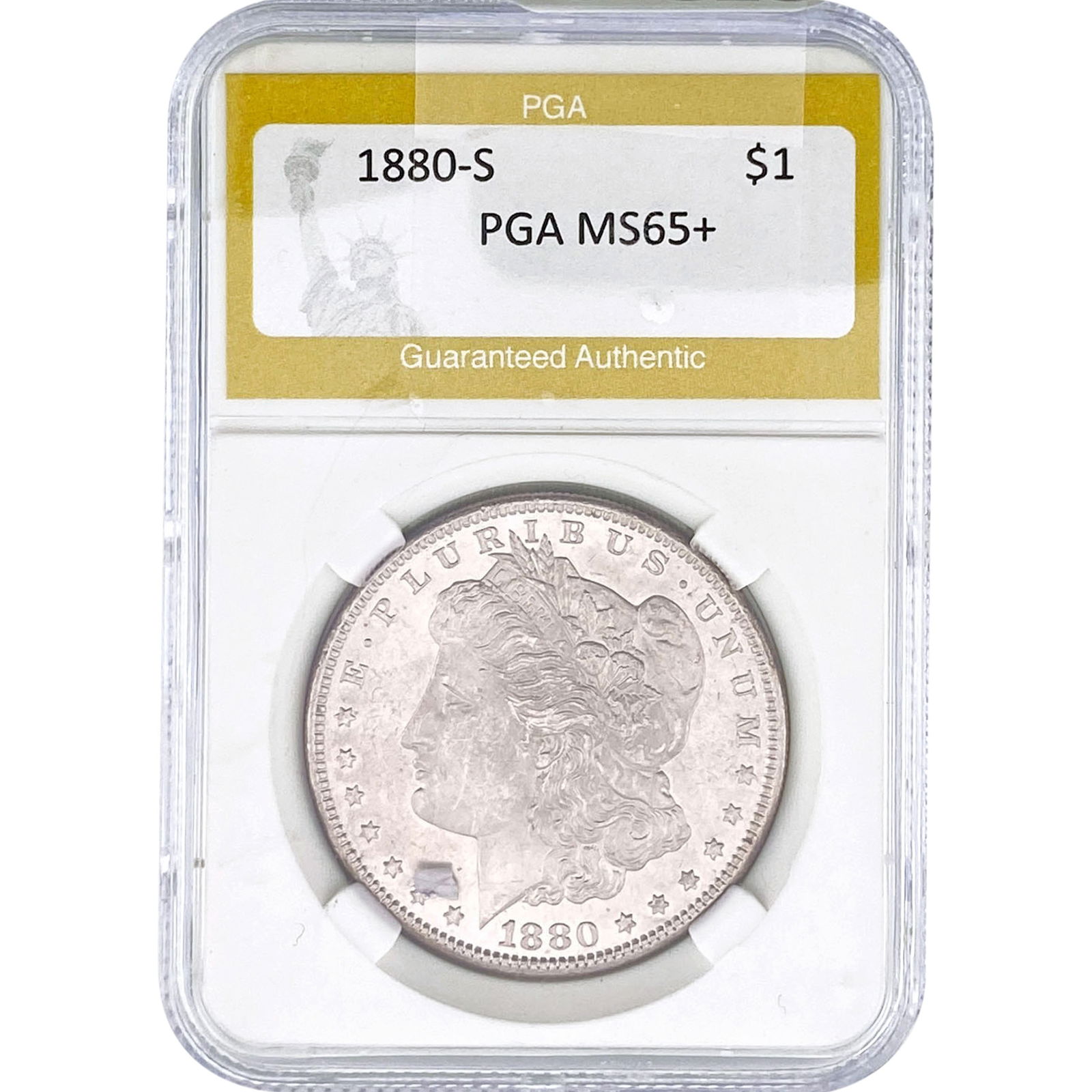 1880-S Morgan Silver Dollar PGA MS65+: 1880-S Morgan Silver Dollar PGA MS65+