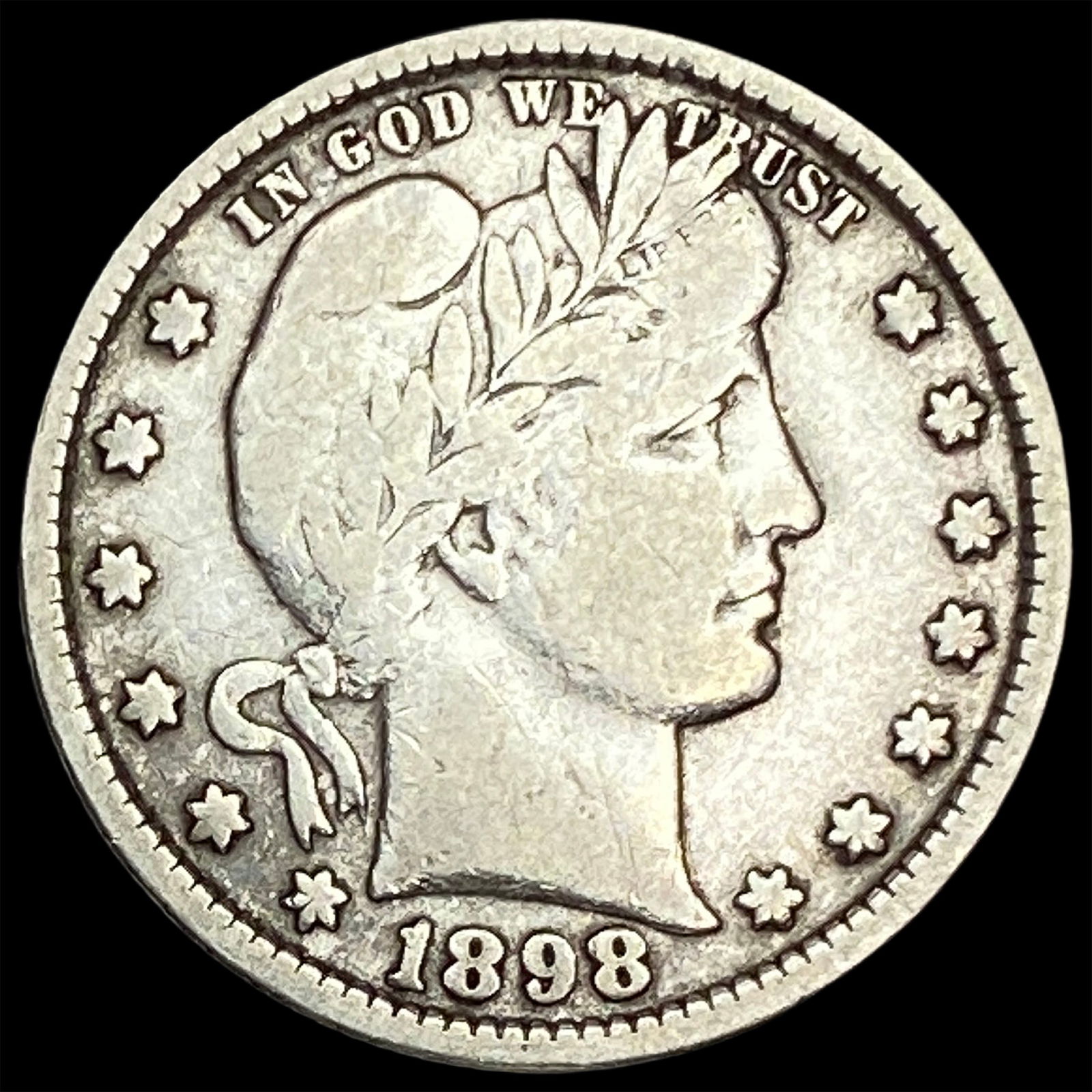 1898 Silver Barber Quarter NEARLY UNCIRCULATED (1 of 2)