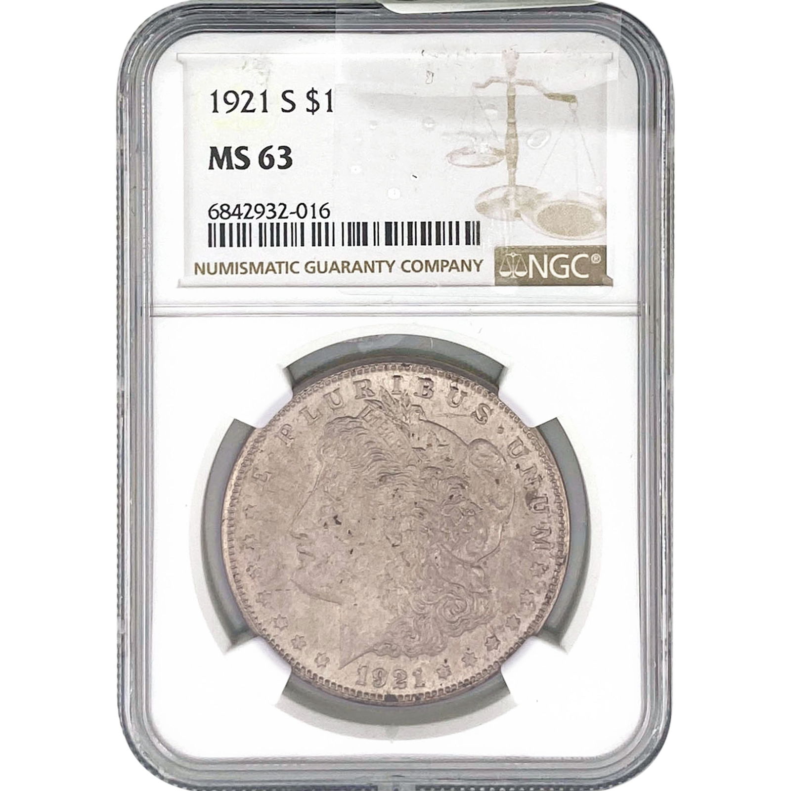 1921-S Morgan Silver Dollar NGC MS63 (1 of 2)