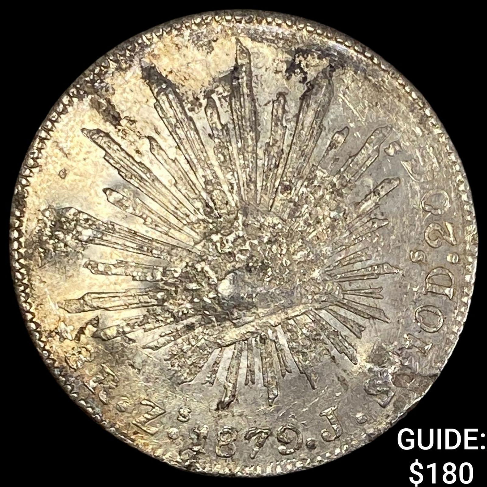 1879 Mexico SIlver 1 Peso Chopmarks NEARLY UNCIRCULATED (1 of 2)
