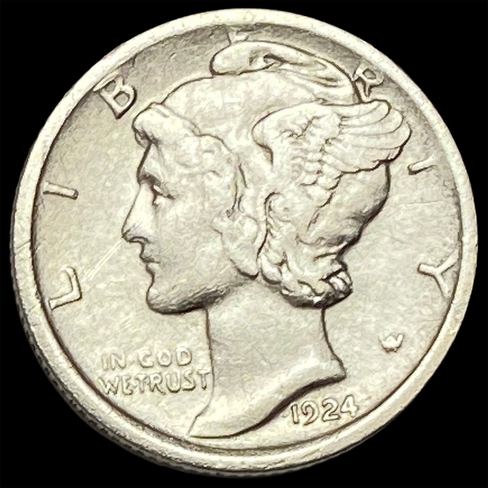 1924-D Silver Mercury Dime CLOSELY UNCIRCULATED (1 of 2)