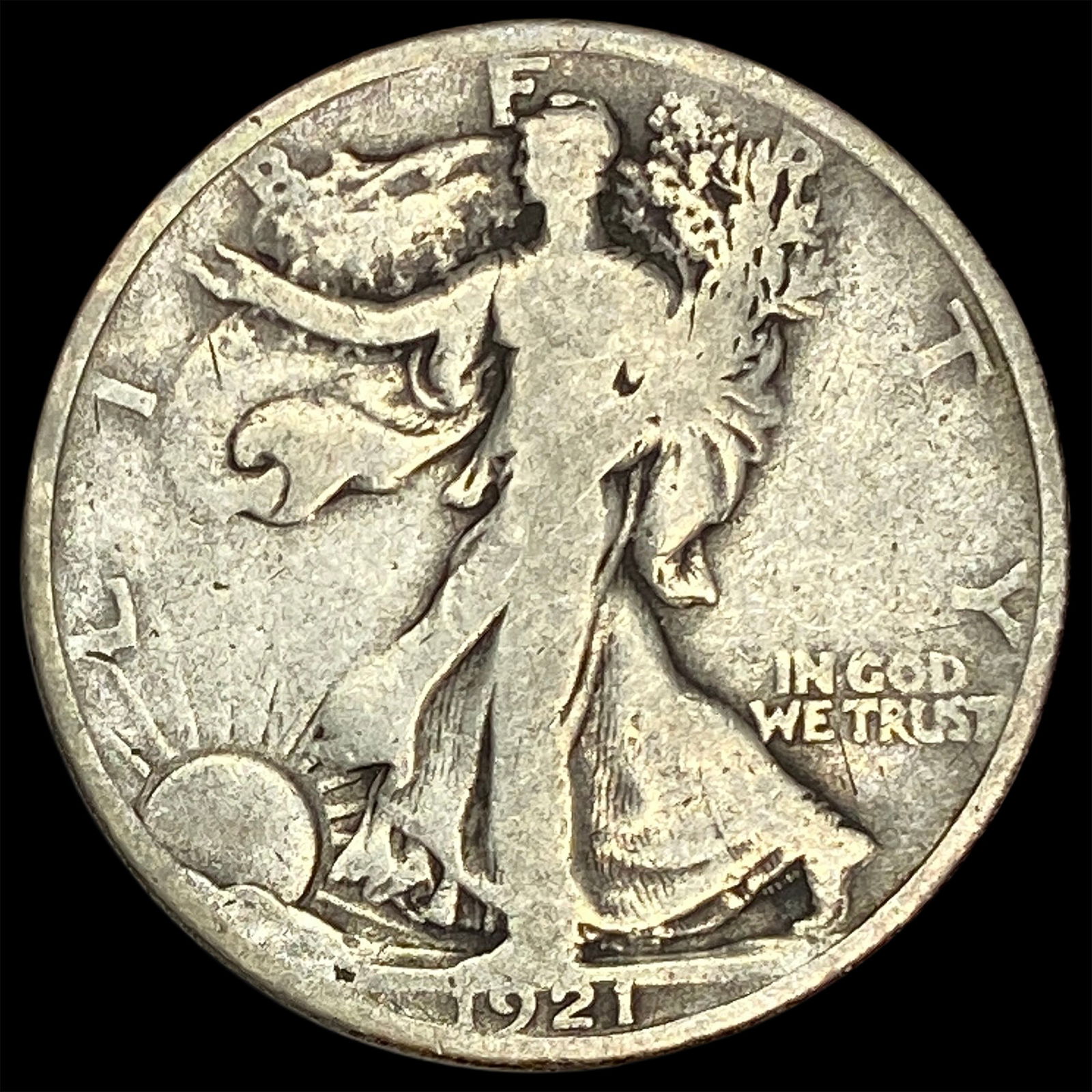 1921 Silver Walking Liberty Half Dollar NICELY CIRCULATED (1 of 2)