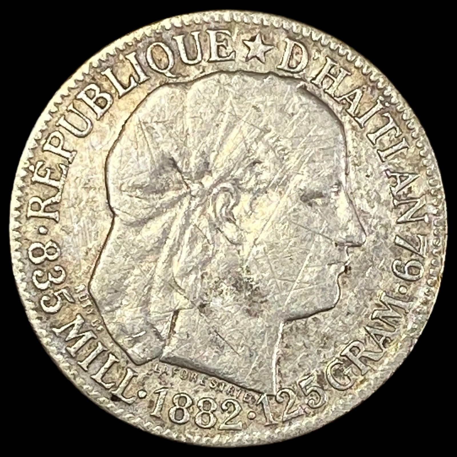 1882 Haiti Silver 50 Cents UNCIRCULATED (1 of 2)