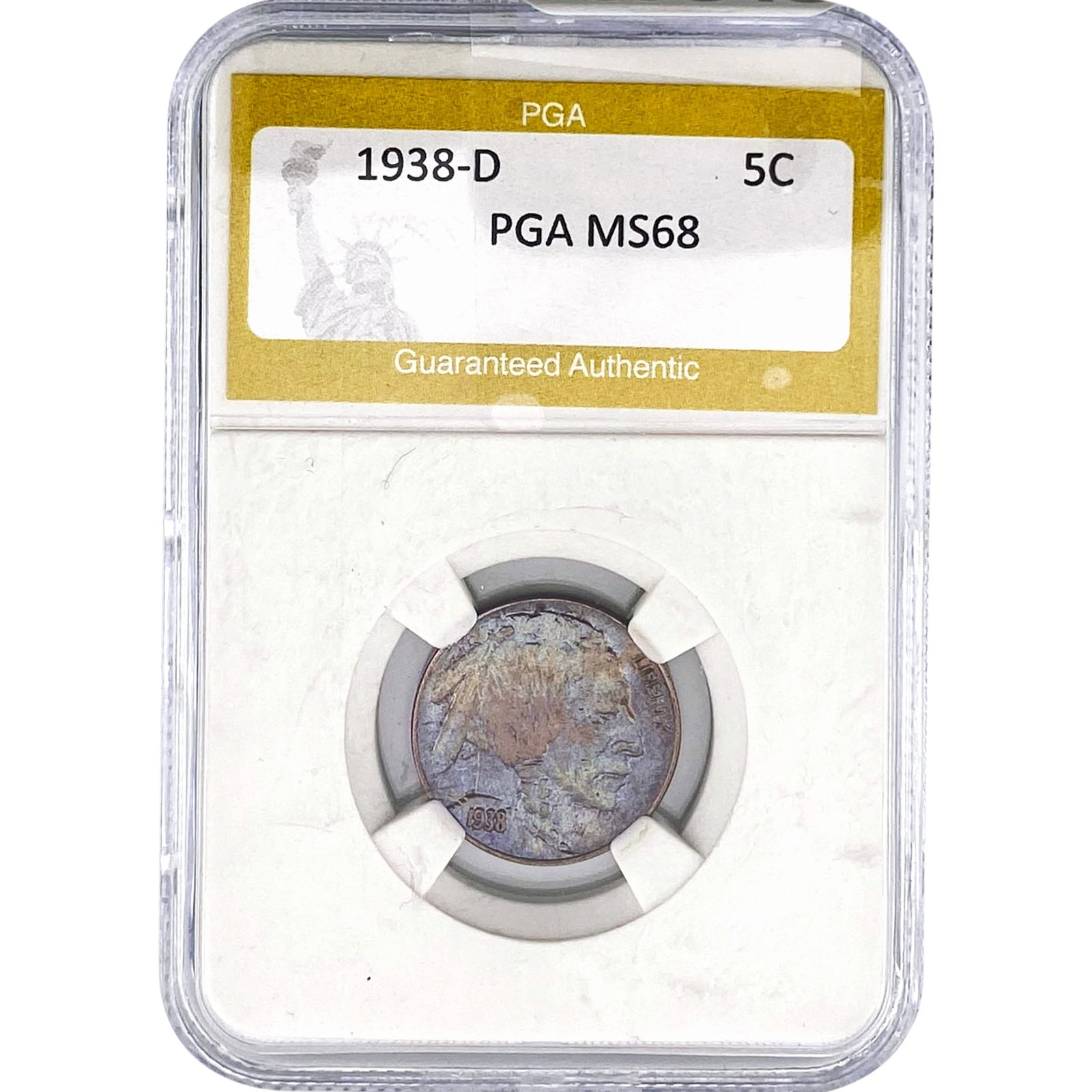 1938-D Buffalo Nickel PGA MS68: 1938-D Buffalo Nickel PGA MS68