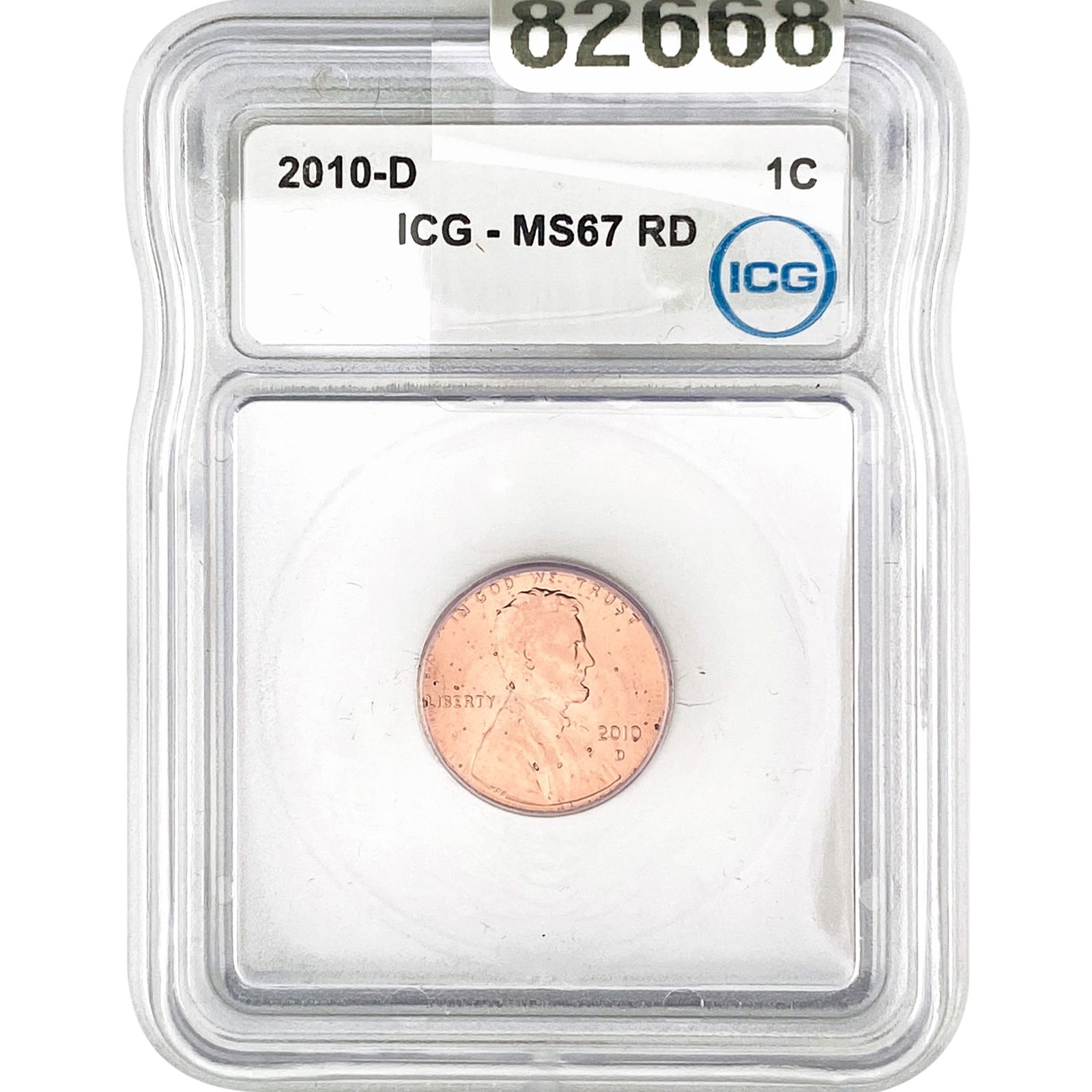 2010-D Lincoln Shield Penny PICG MS67 RD (1 of 2)