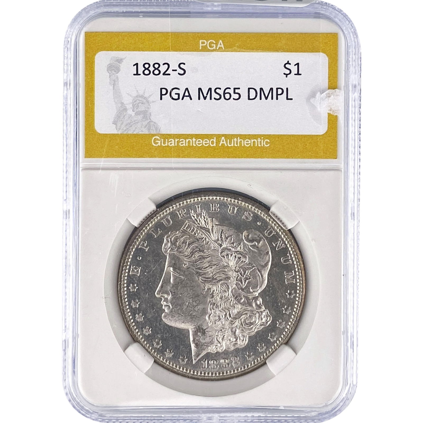 1882-S Morgan Silver Dollar PGA MS65 DMPL: 1882-S Morgan Silver Dollar PGA MS65 DMPL