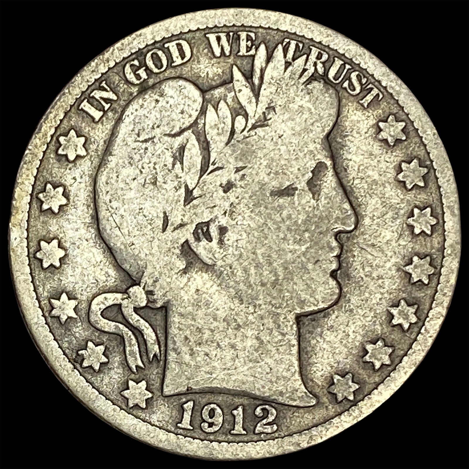 1912-S Silver Barber Half Dollar NICELY CIRCULATED (1 of 2)