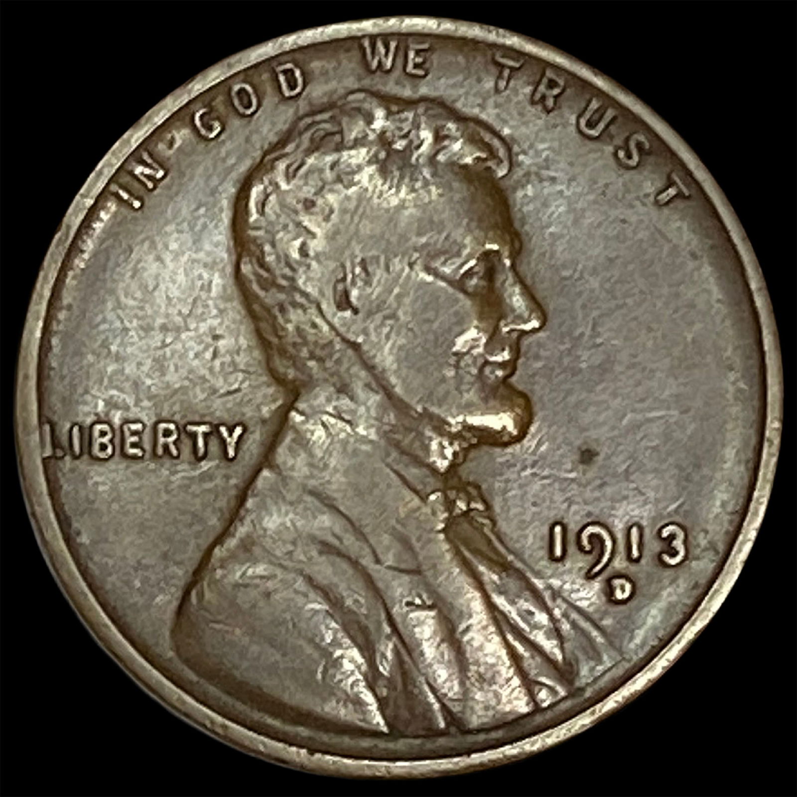 1913-D Lincoln Wheat Cent ABOUT UNCIRCULATED (1 of 2)