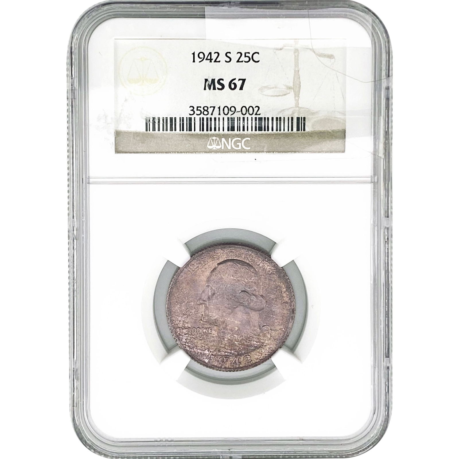 1942-S Washington Silver Quarter NGC MS67 (1 of 2)