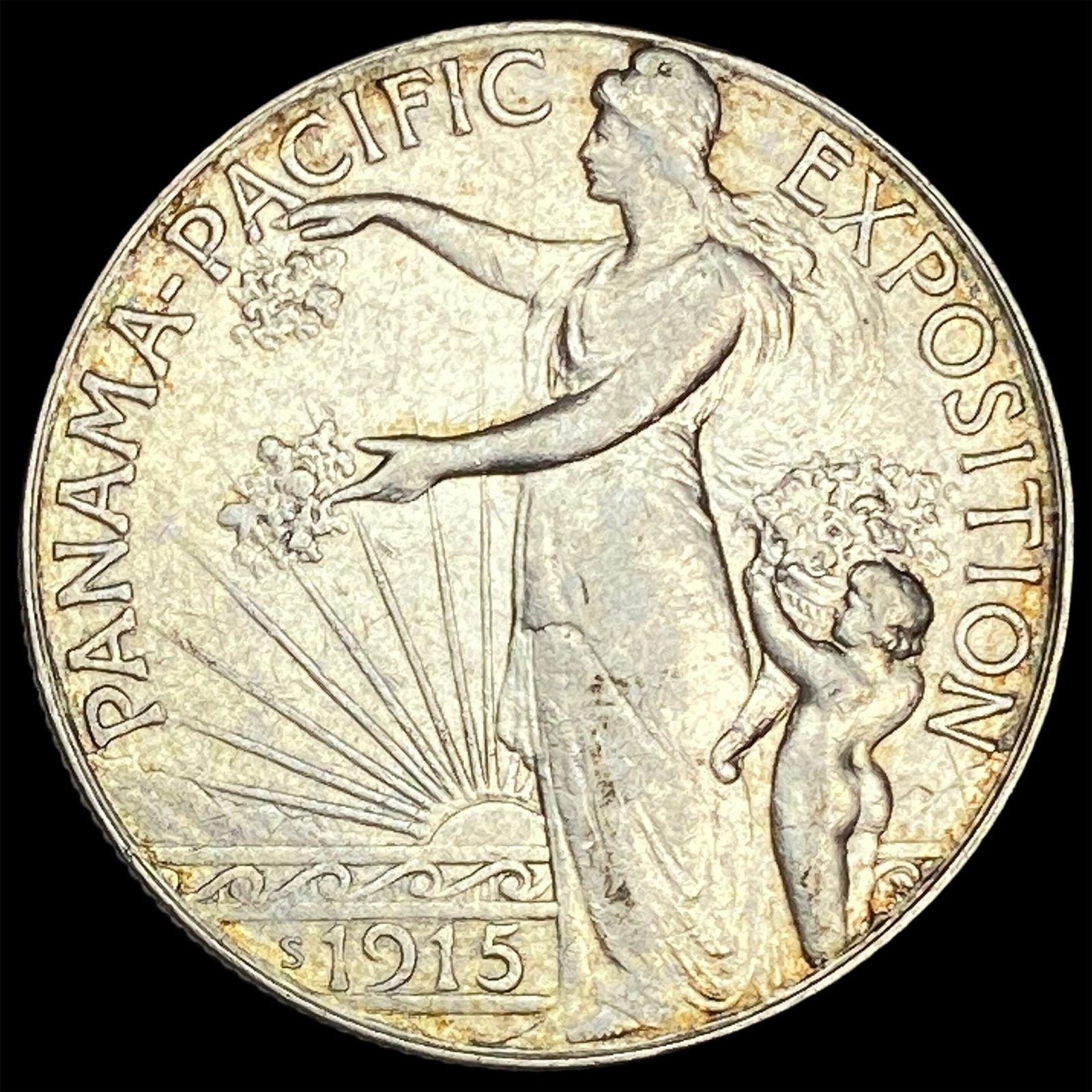1915-S Silver Panama-Pacific Half Dollar CLOSELY UNCIRCULATED (1 of 2)