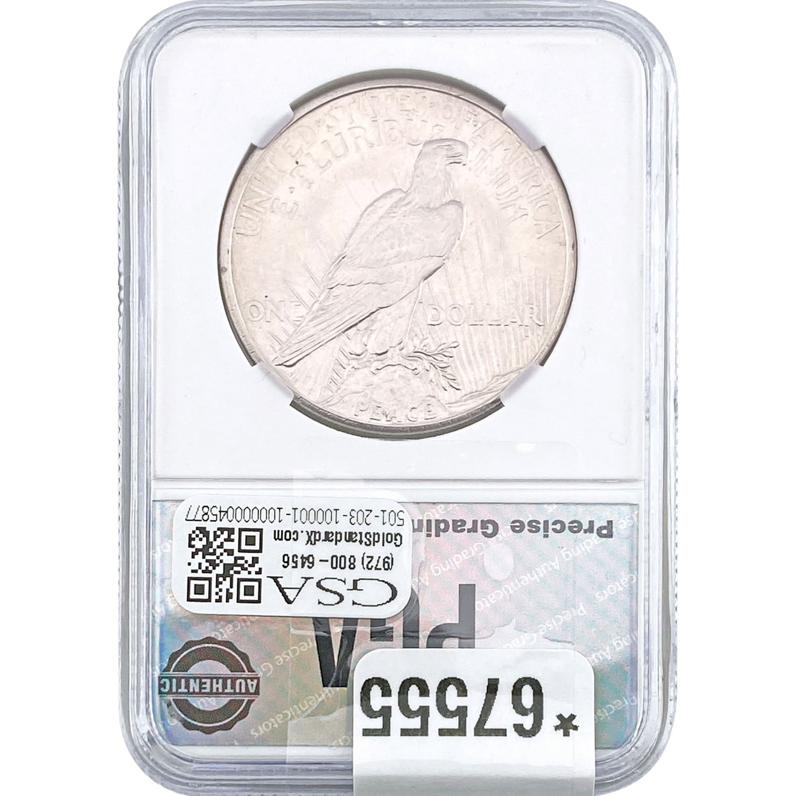 1921 Silver Peace Dollar PGA MS64 - 2