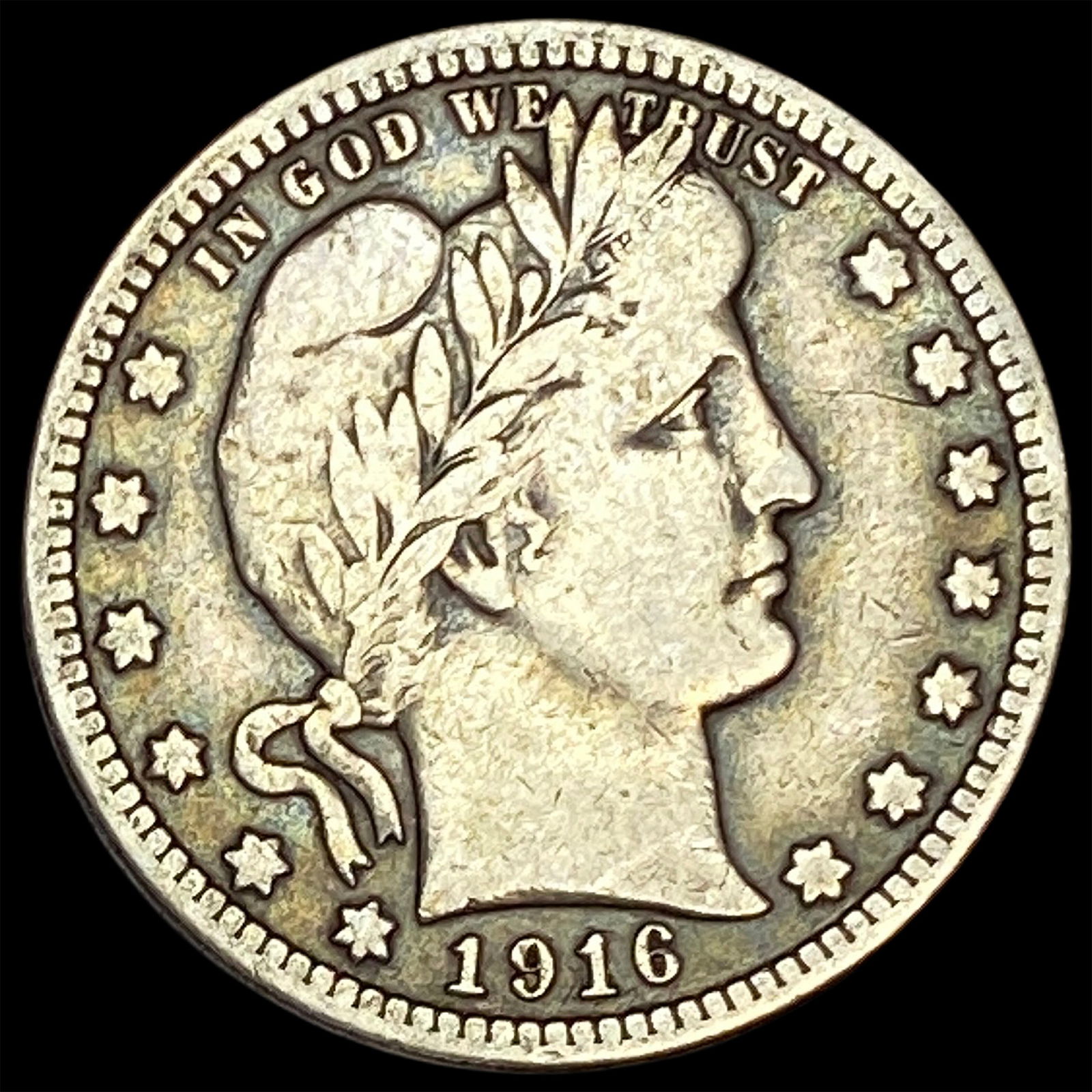 1916-D Silver Barber Quarter LIGHTLY CIRCULATED (1 of 2)